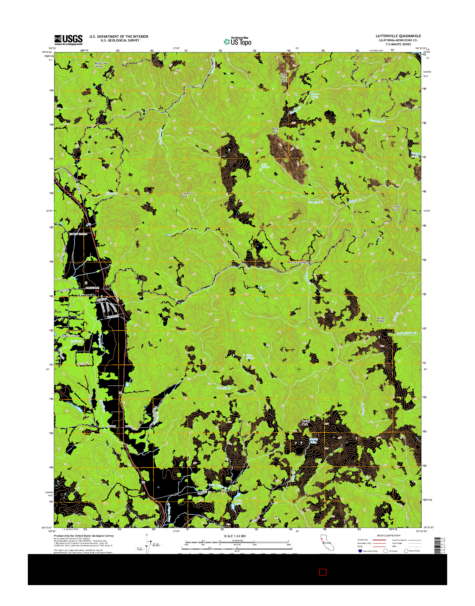 USGS US TOPO 7.5-MINUTE MAP FOR LAYTONVILLE, CA 2015