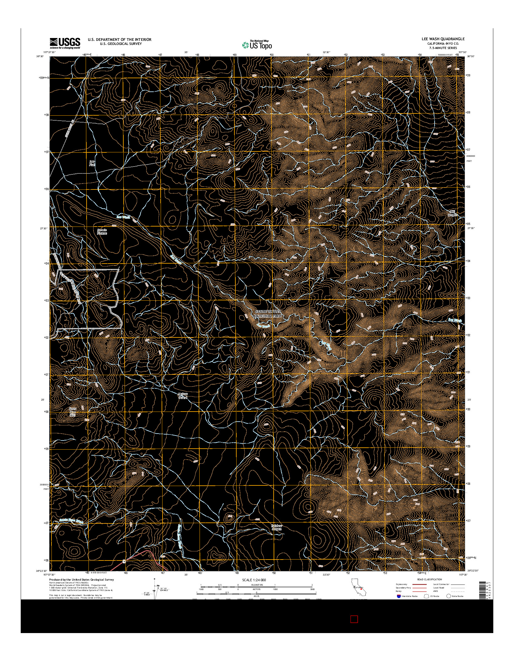 USGS US TOPO 7.5-MINUTE MAP FOR LEE WASH, CA 2015