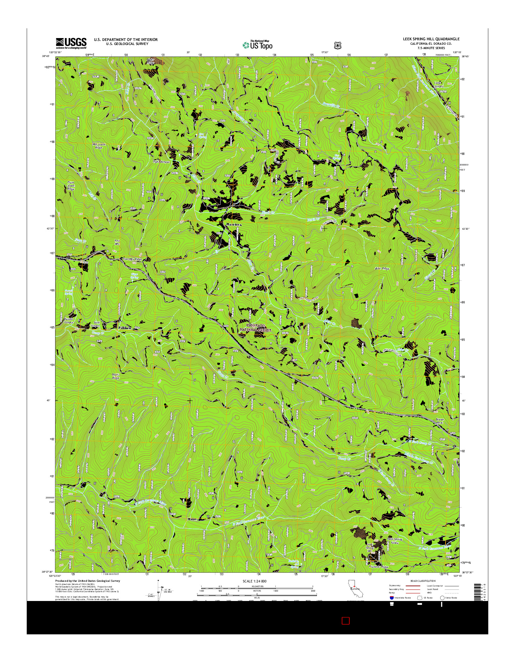 USGS US TOPO 7.5-MINUTE MAP FOR LEEK SPRING HILL, CA 2015