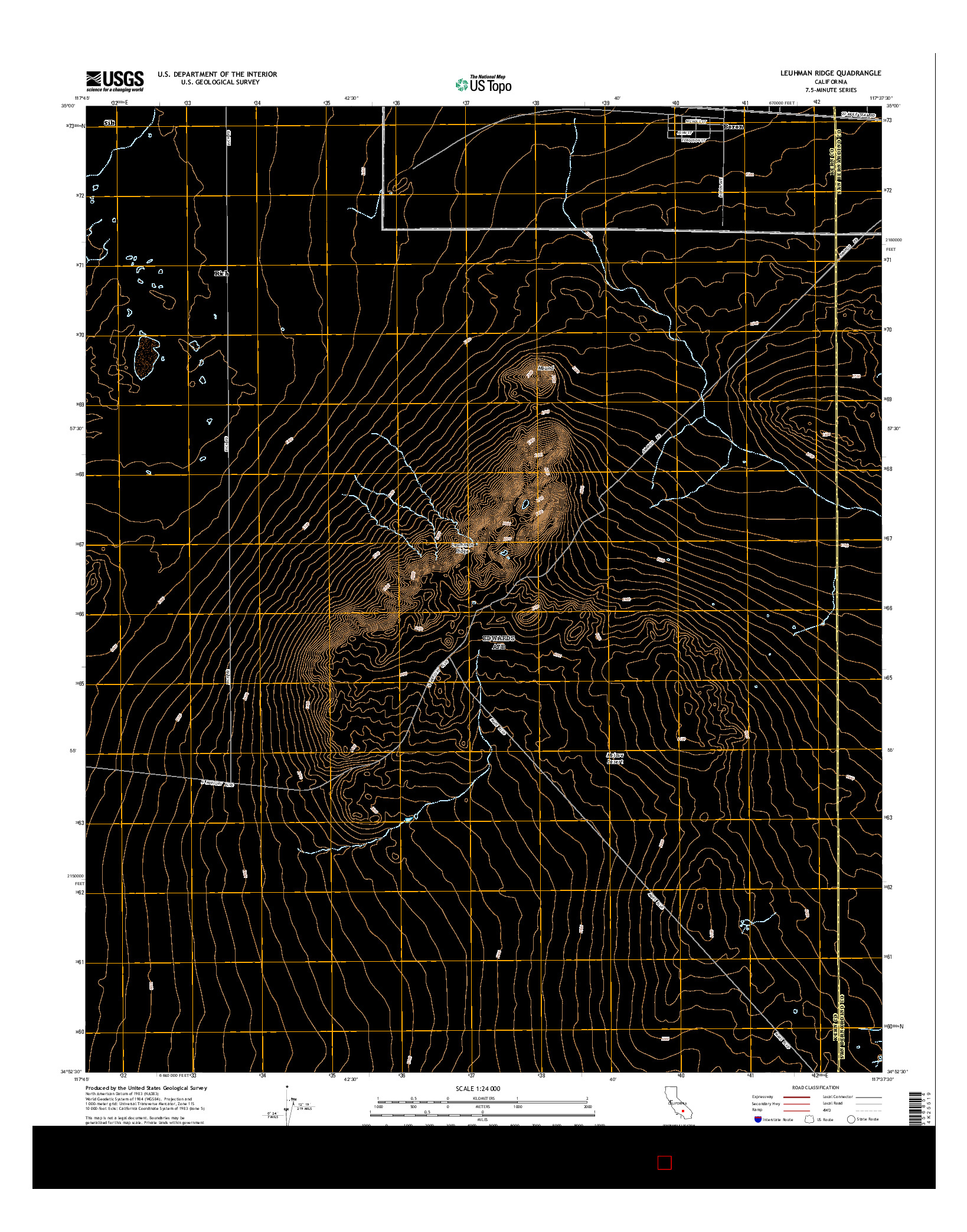 USGS US TOPO 7.5-MINUTE MAP FOR LEUHMAN RIDGE, CA 2015