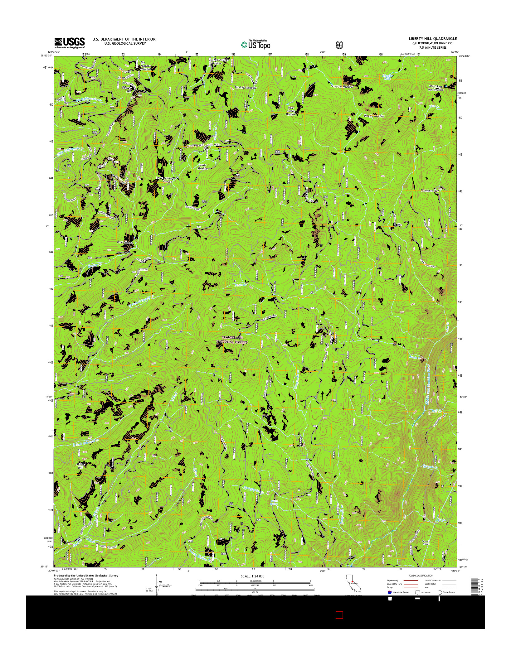 USGS US TOPO 7.5-MINUTE MAP FOR LIBERTY HILL, CA 2015