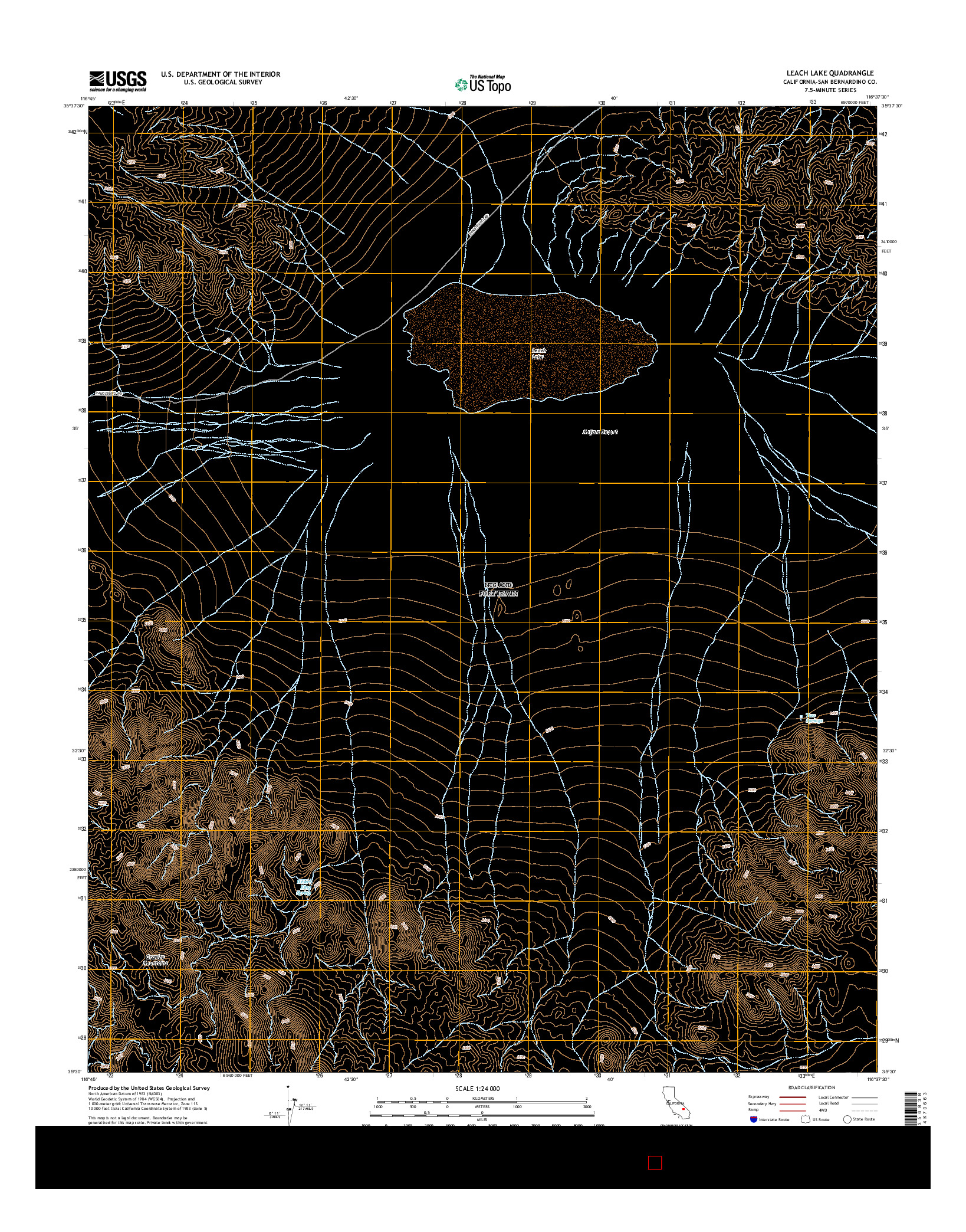 USGS US TOPO 7.5-MINUTE MAP FOR LEACH LAKE, CA 2015