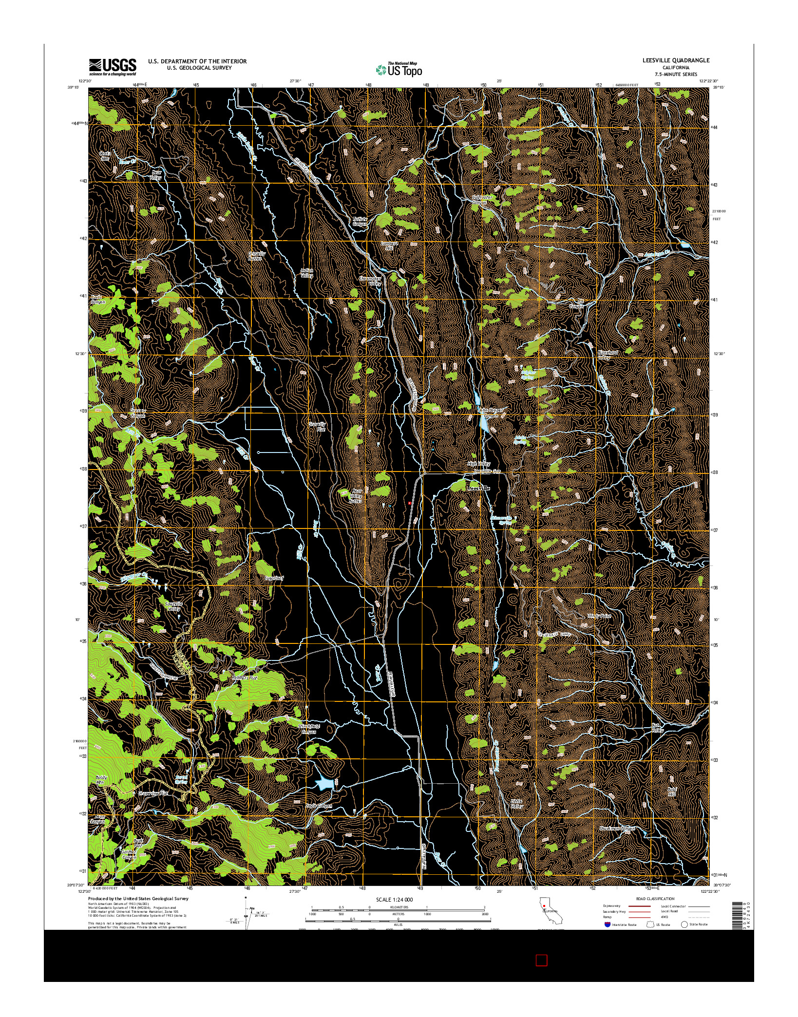 USGS US TOPO 7.5-MINUTE MAP FOR LEESVILLE, CA 2015