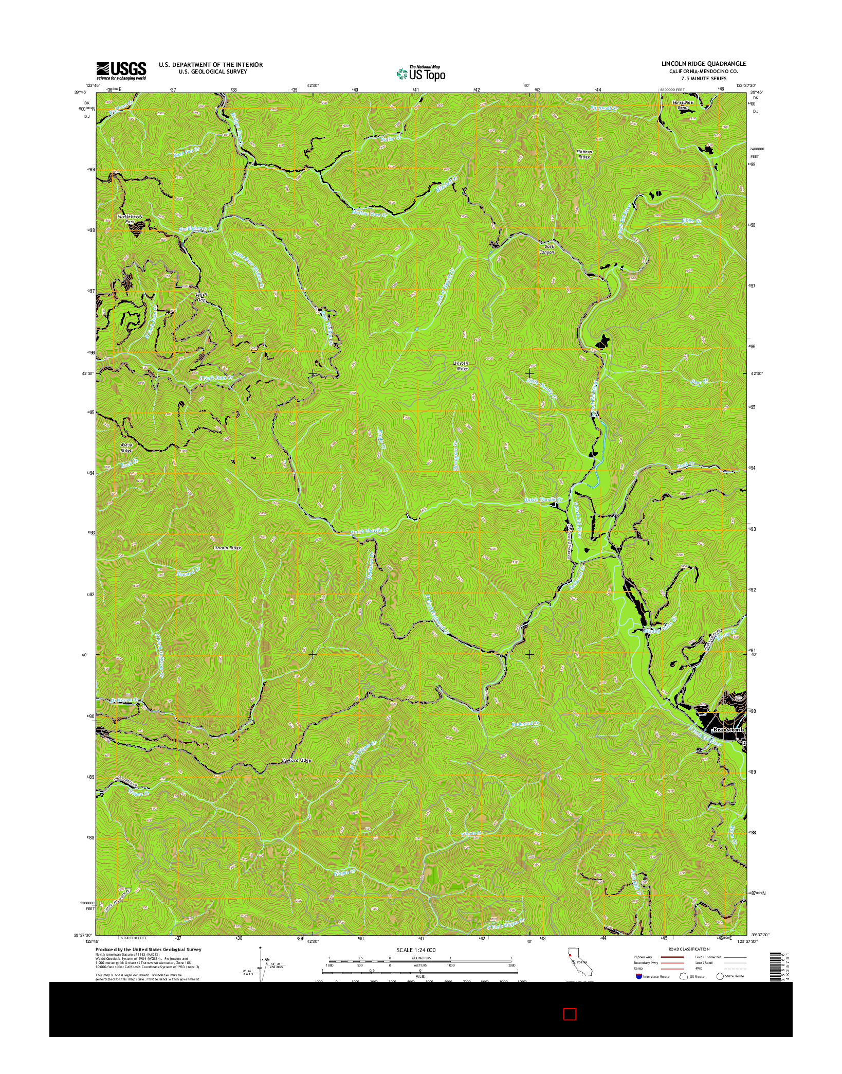 USGS US TOPO 7.5-MINUTE MAP FOR LINCOLN RIDGE, CA 2015