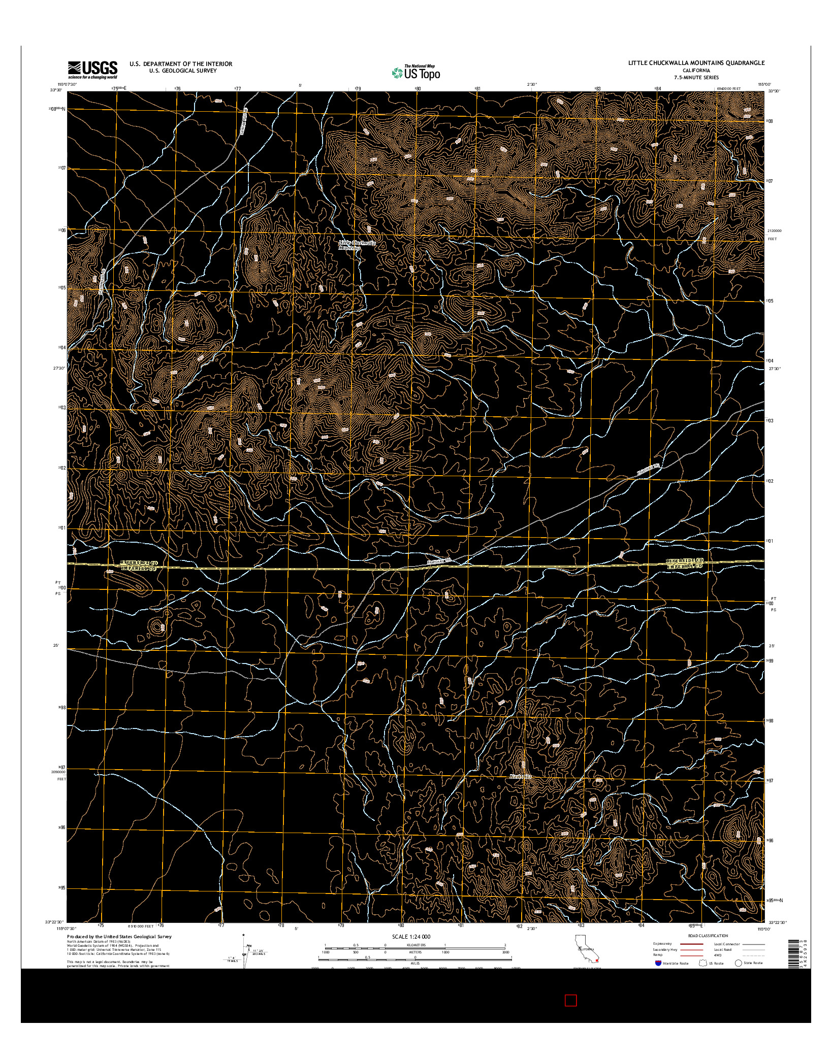 USGS US TOPO 7.5-MINUTE MAP FOR LITTLE CHUCKWALLA MOUNTAINS, CA 2015