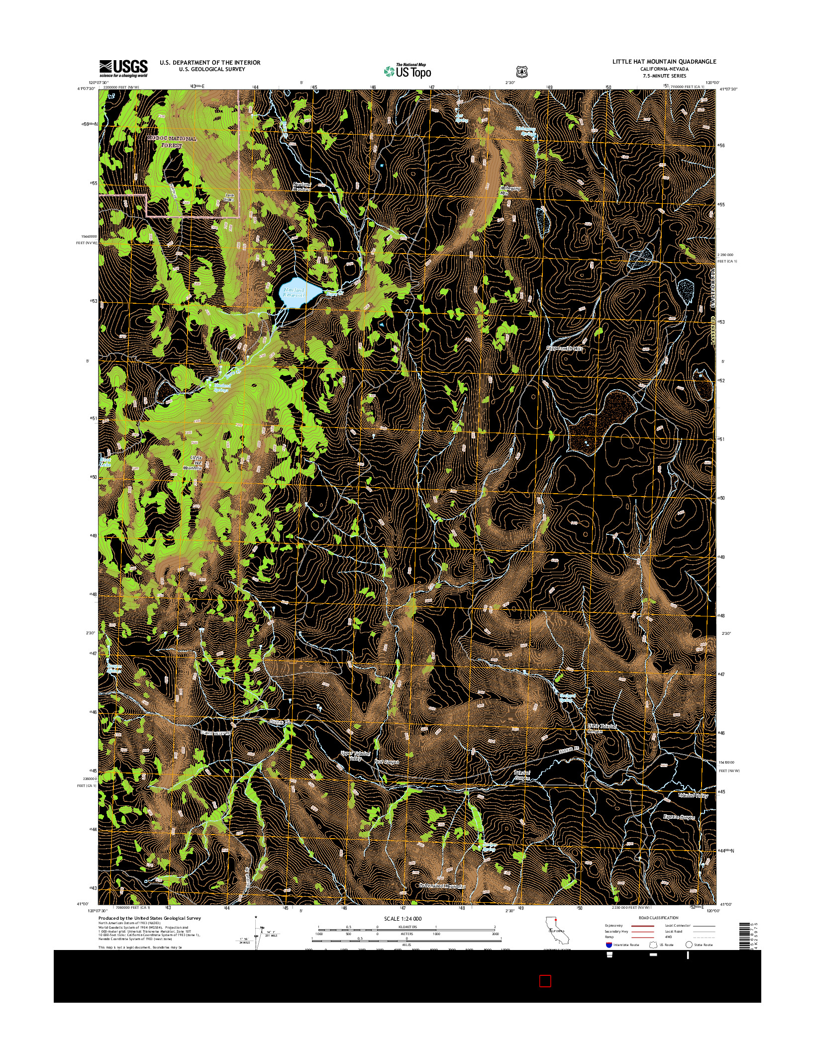 USGS US TOPO 7.5-MINUTE MAP FOR LITTLE HAT MOUNTAIN, CA-NV 2015