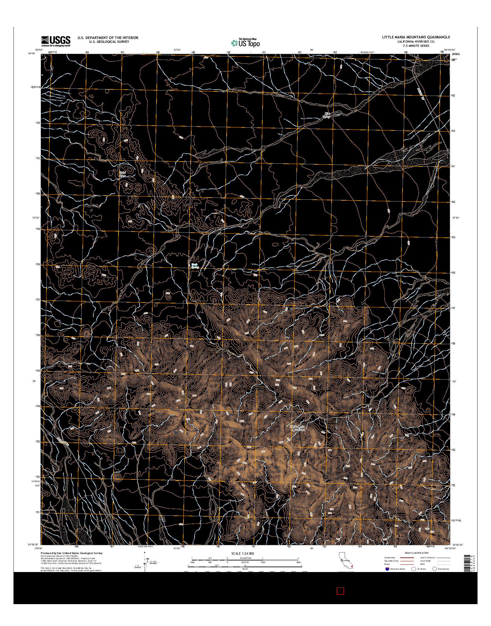 USGS US TOPO 7.5-MINUTE MAP FOR LITTLE MARIA MOUNTAINS, CA 2015