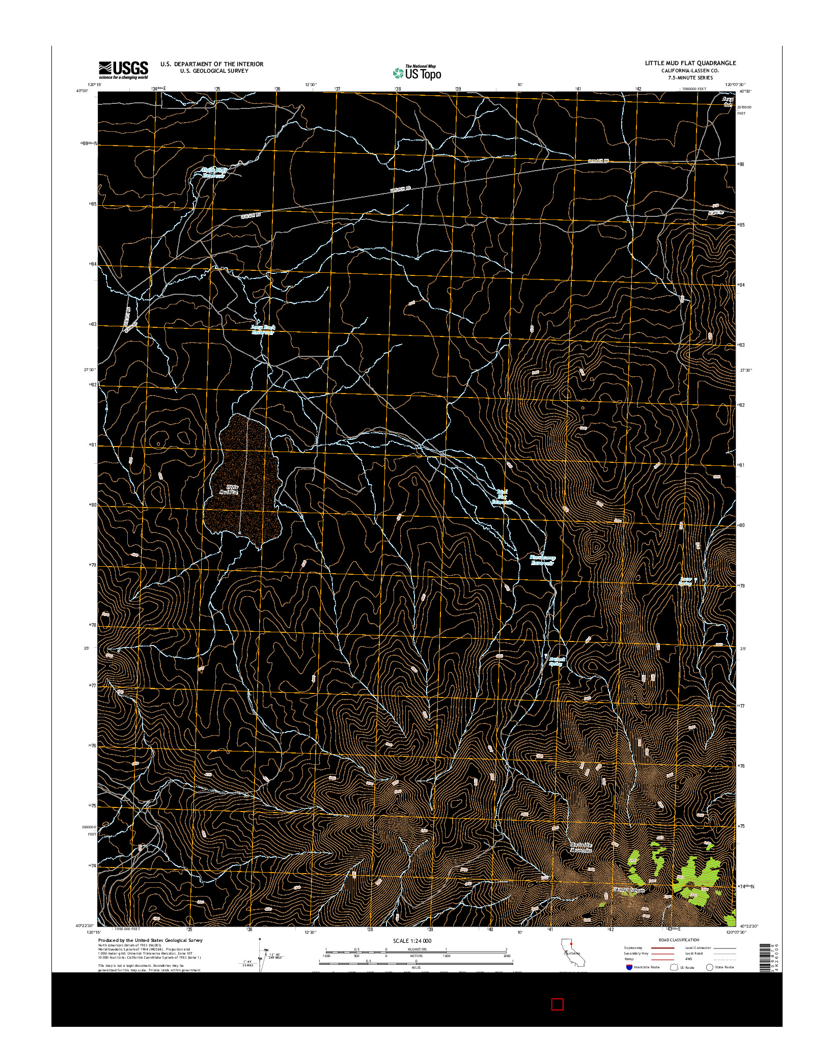 USGS US TOPO 7.5-MINUTE MAP FOR LITTLE MUD FLAT, CA 2015