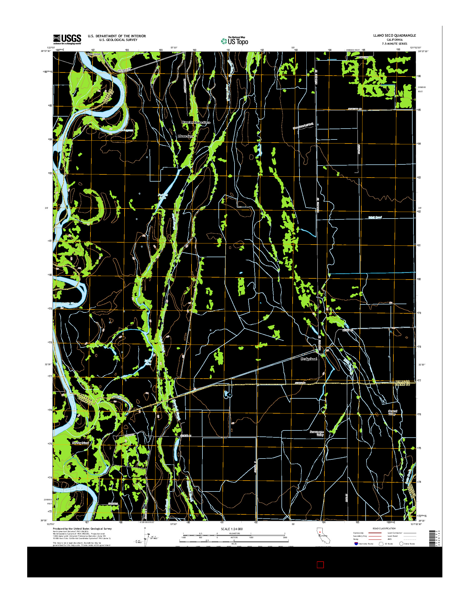 USGS US TOPO 7.5-MINUTE MAP FOR LLANO SECO, CA 2015