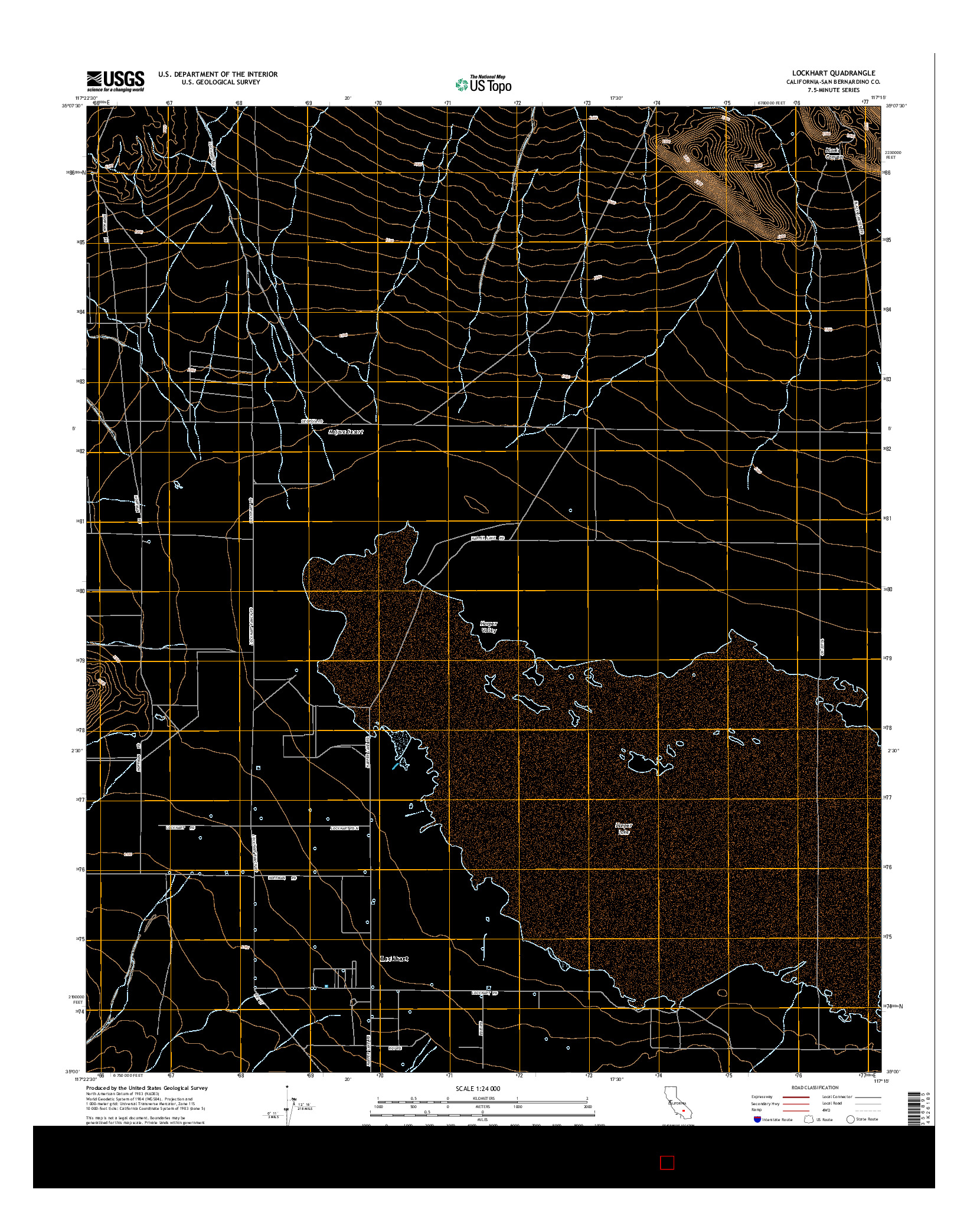 USGS US TOPO 7.5-MINUTE MAP FOR LOCKHART, CA 2015