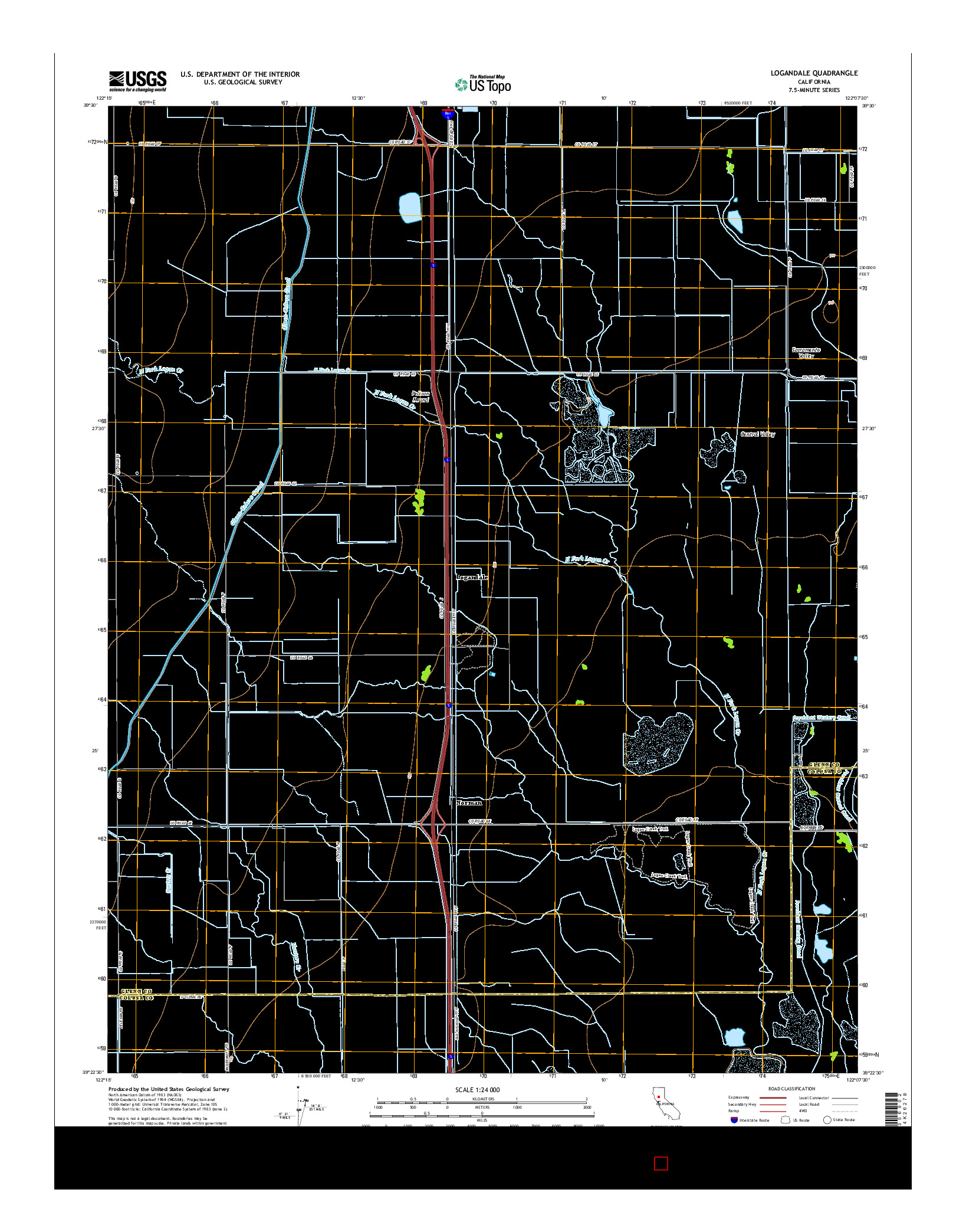 USGS US TOPO 7.5-MINUTE MAP FOR LOGANDALE, CA 2015