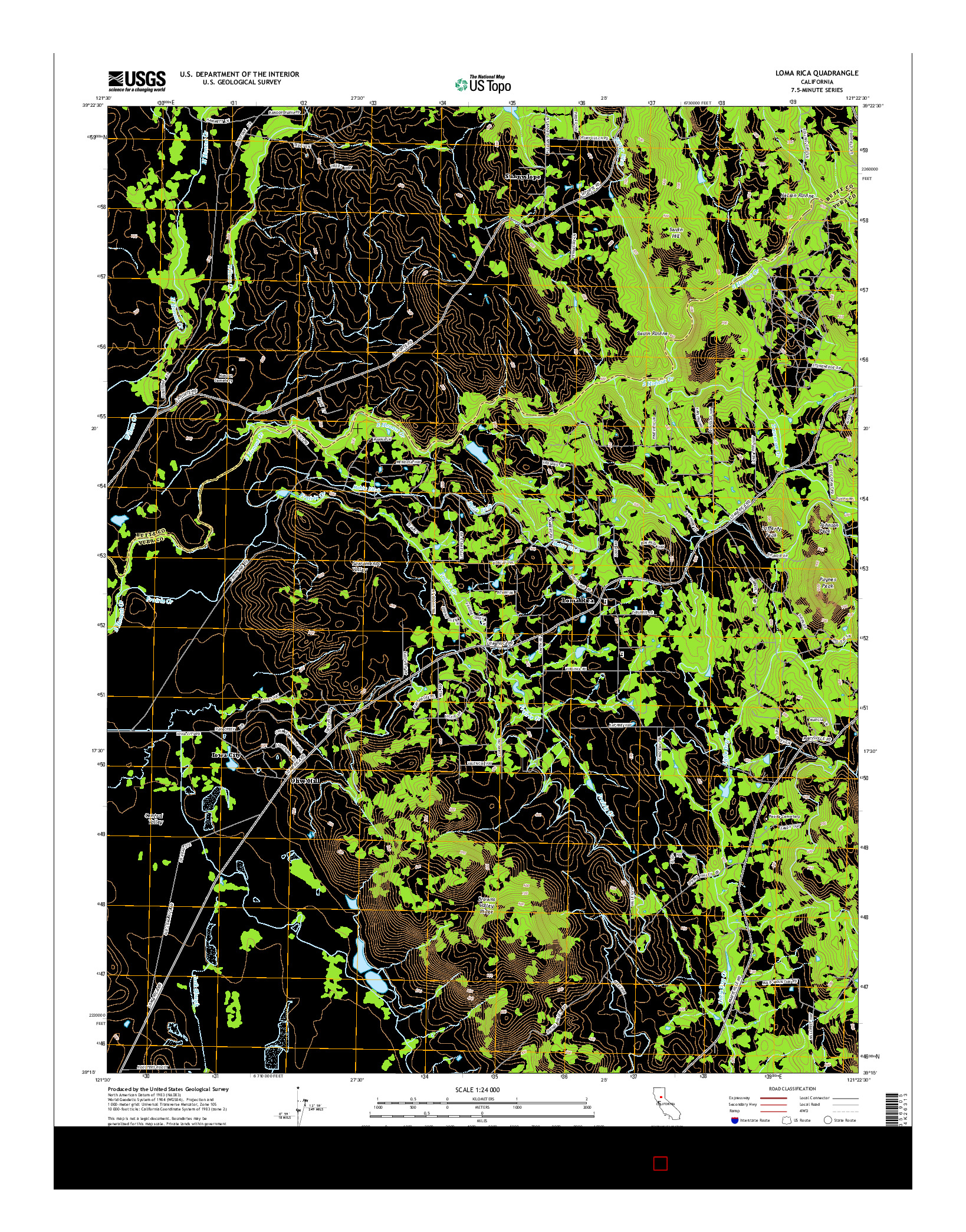 USGS US TOPO 7.5-MINUTE MAP FOR LOMA RICA, CA 2015