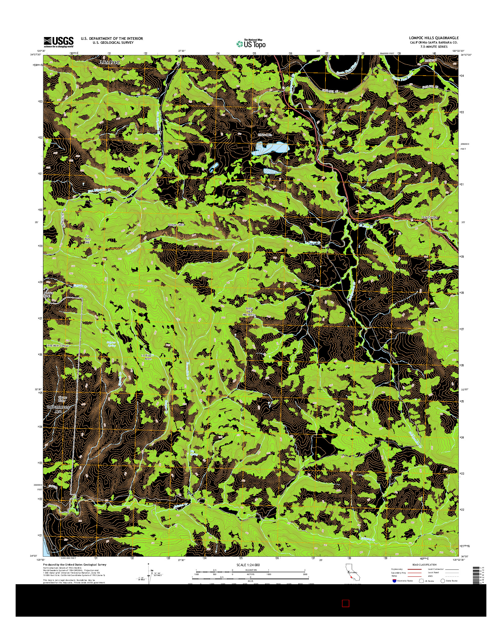 USGS US TOPO 7.5-MINUTE MAP FOR LOMPOC HILLS, CA 2015