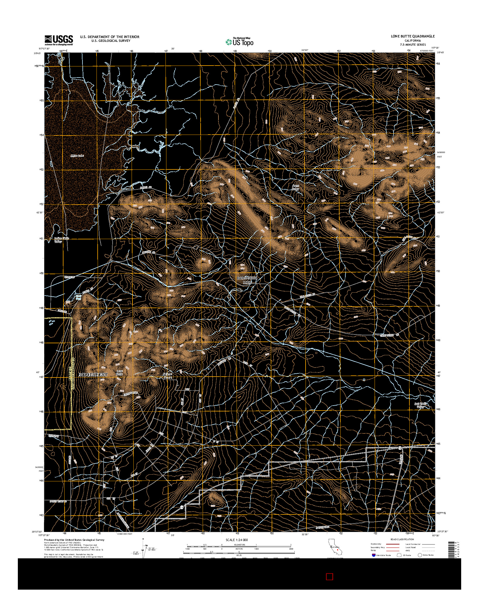 USGS US TOPO 7.5-MINUTE MAP FOR LONE BUTTE, CA 2015