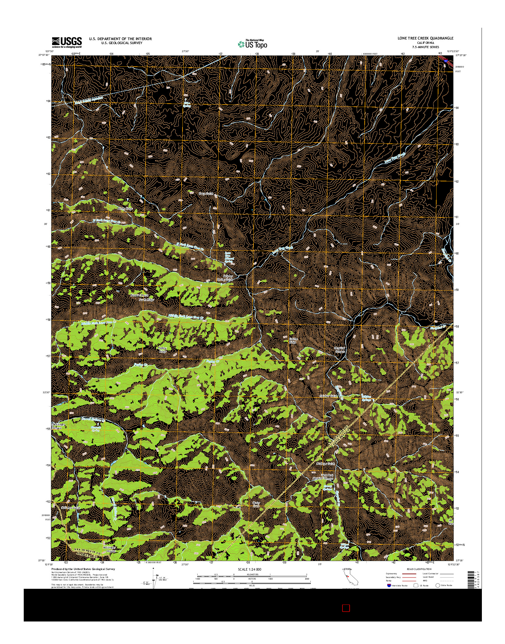 USGS US TOPO 7.5-MINUTE MAP FOR LONE TREE CREEK, CA 2015