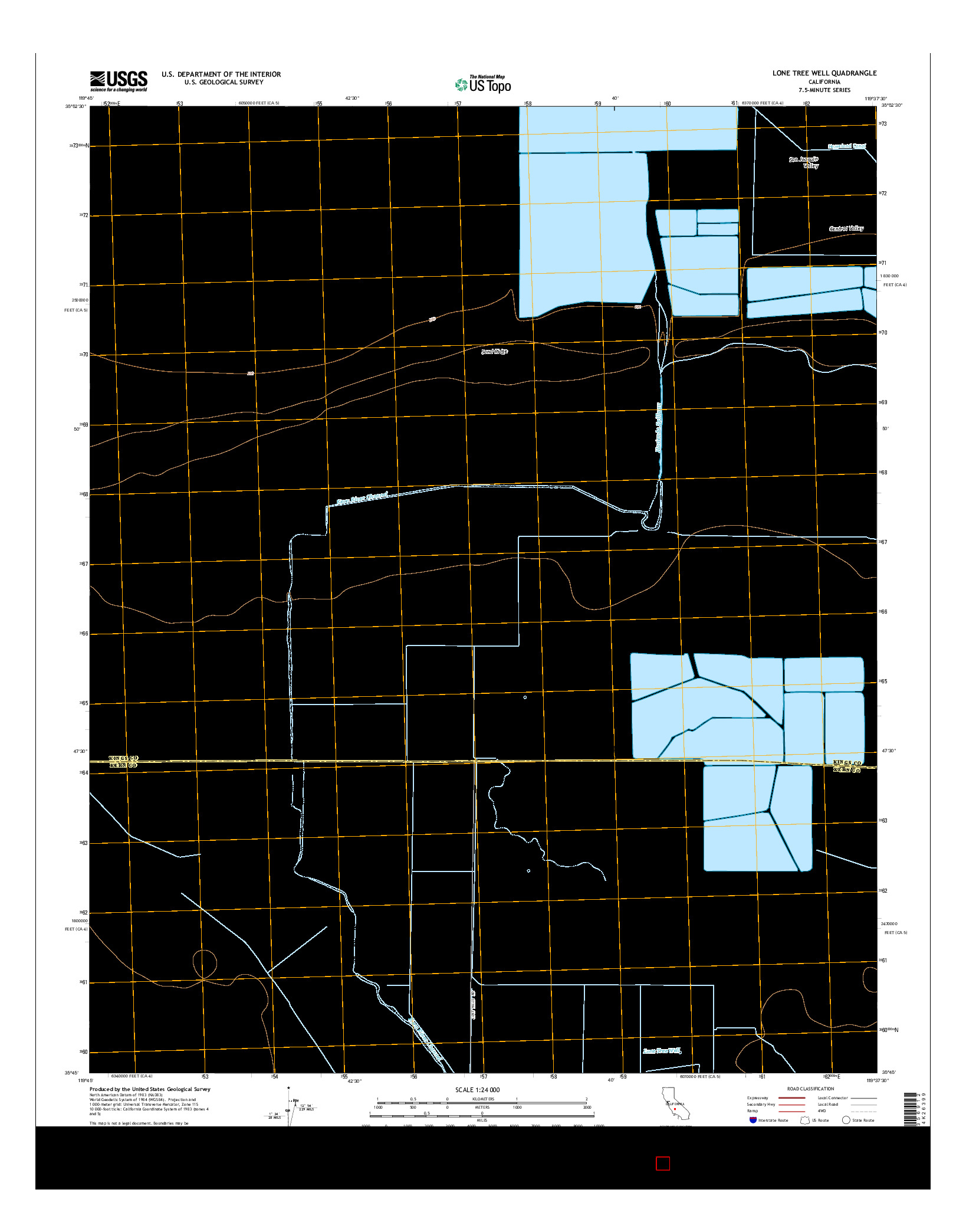 USGS US TOPO 7.5-MINUTE MAP FOR LONE TREE WELL, CA 2015