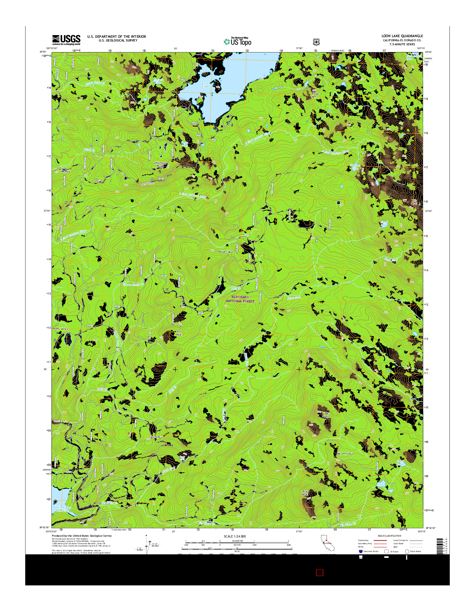 USGS US TOPO 7.5-MINUTE MAP FOR LOON LAKE, CA 2015