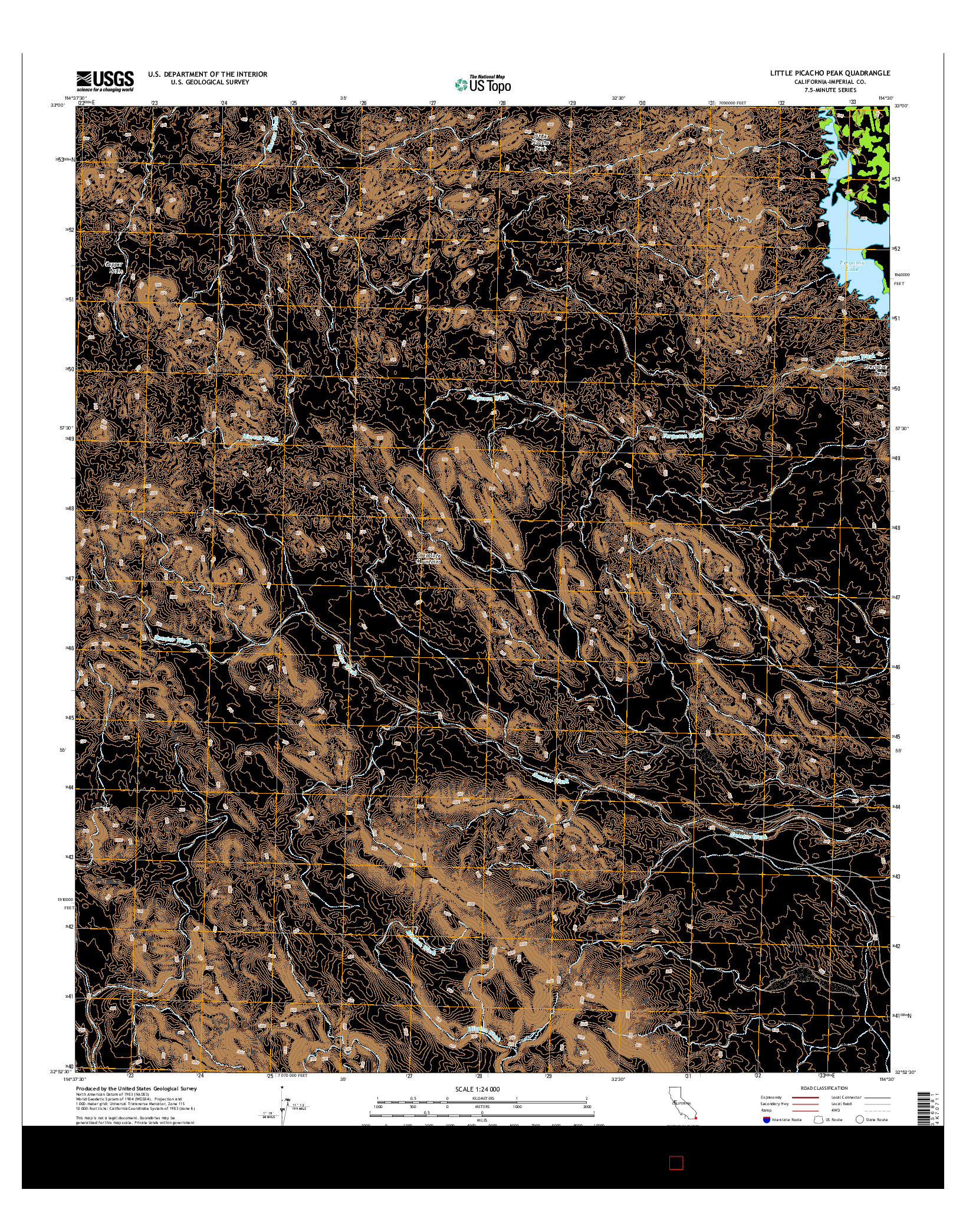 USGS US TOPO 7.5-MINUTE MAP FOR LITTLE PICACHO PEAK, CA 2015