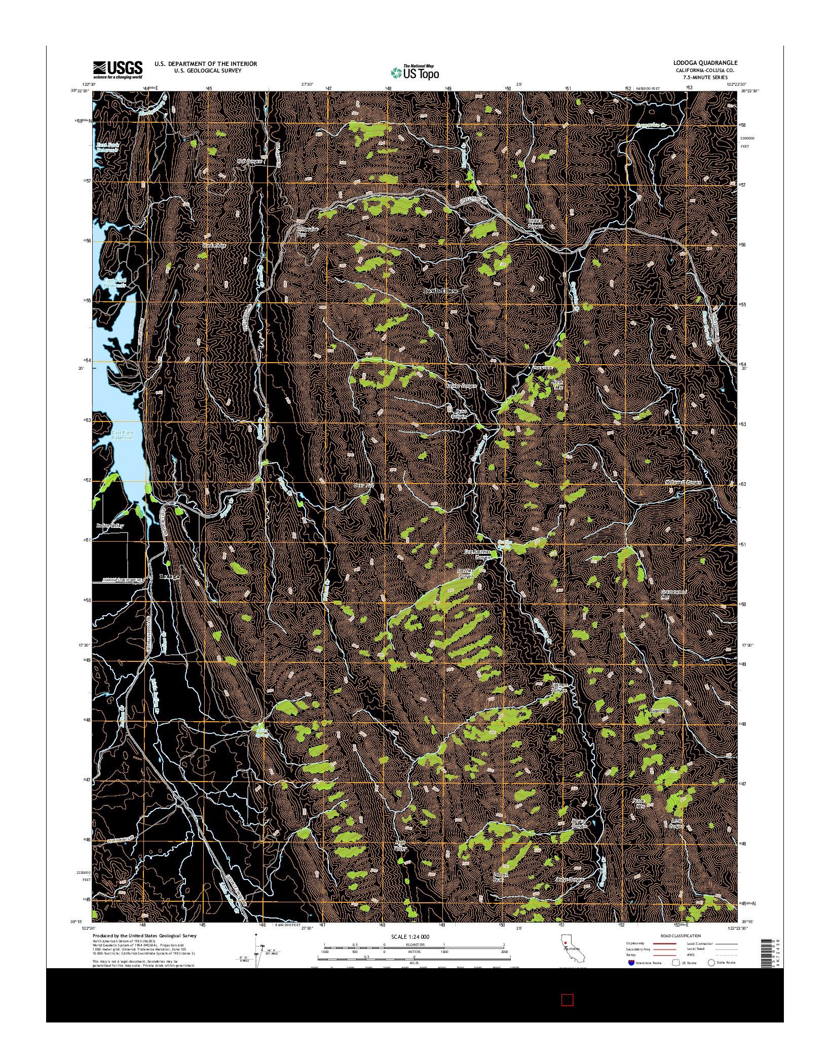 USGS US TOPO 7.5-MINUTE MAP FOR LODOGA, CA 2015