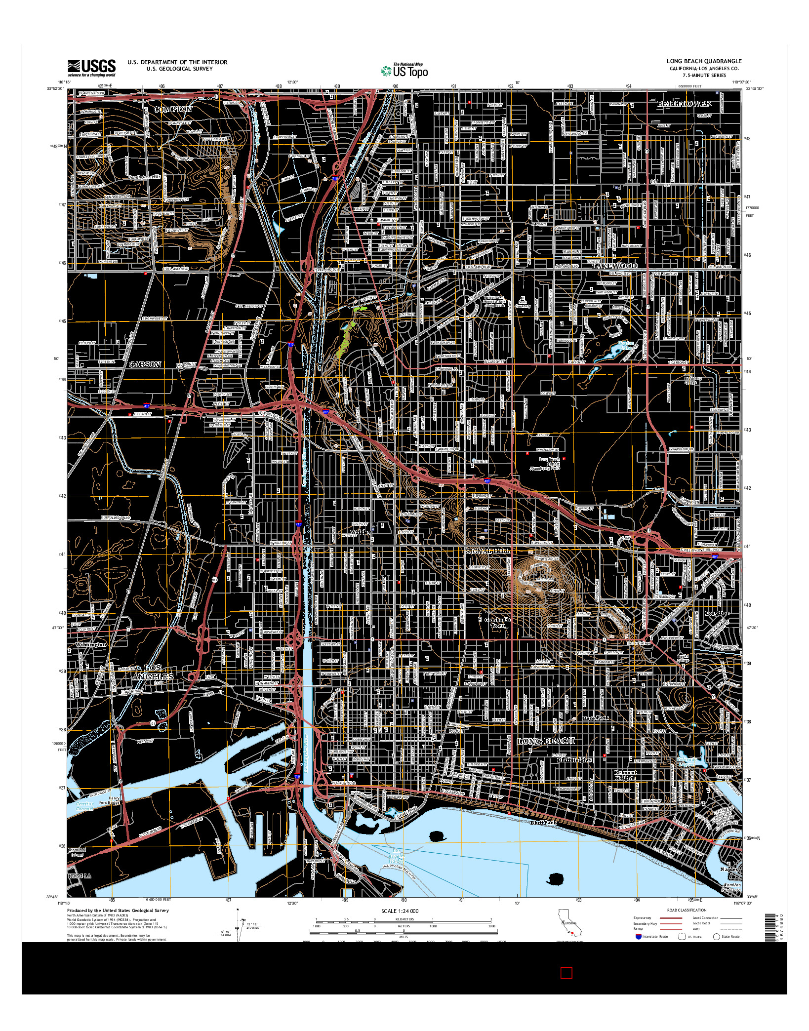 USGS US TOPO 7.5-MINUTE MAP FOR LONG BEACH, CA 2015