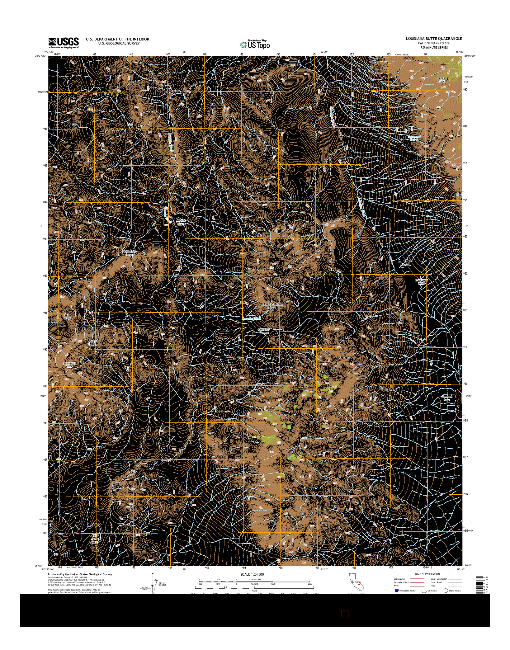 USGS US TOPO 7.5-MINUTE MAP FOR LOUISIANA BUTTE, CA 2015