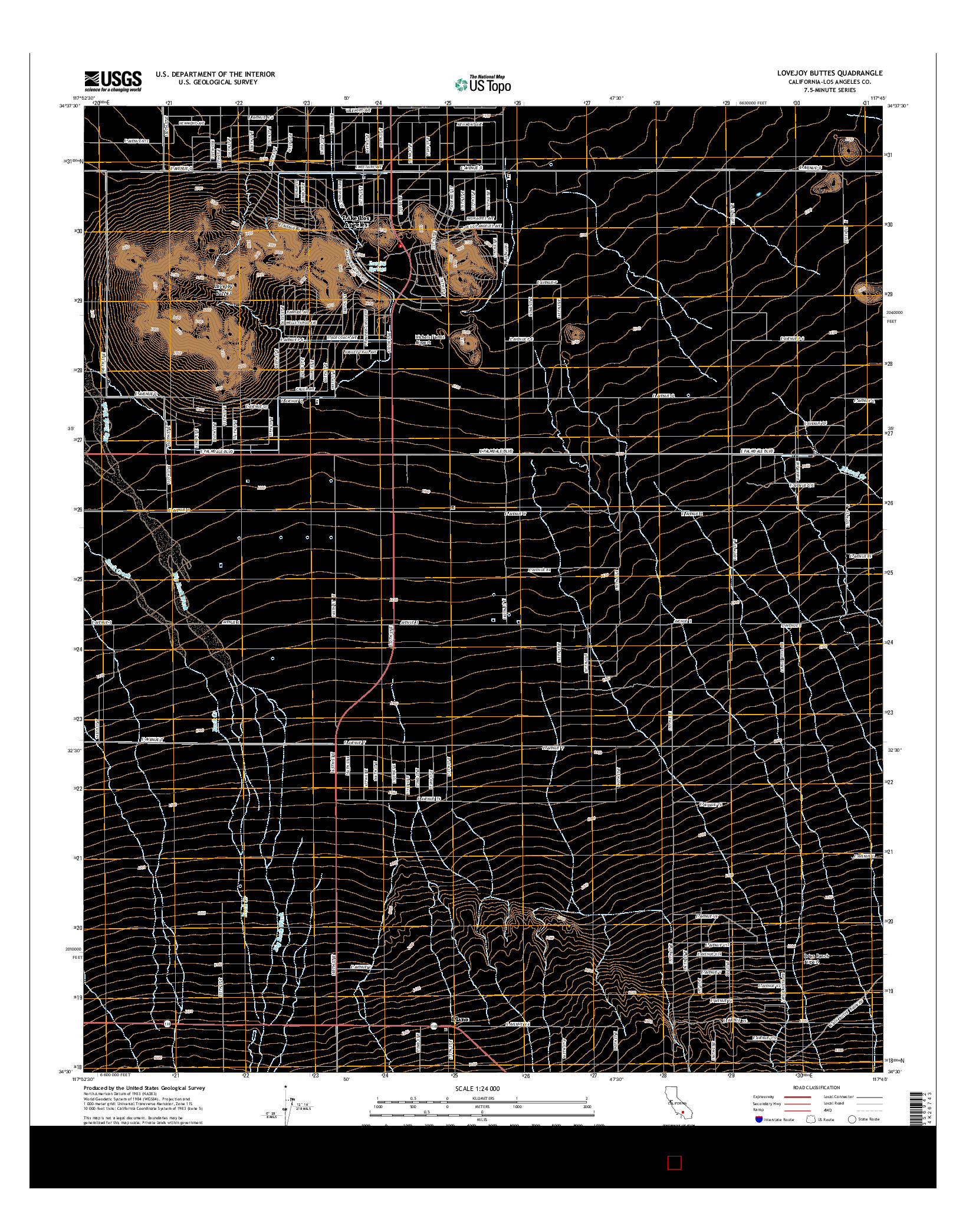 USGS US TOPO 7.5-MINUTE MAP FOR LOVEJOY BUTTES, CA 2015