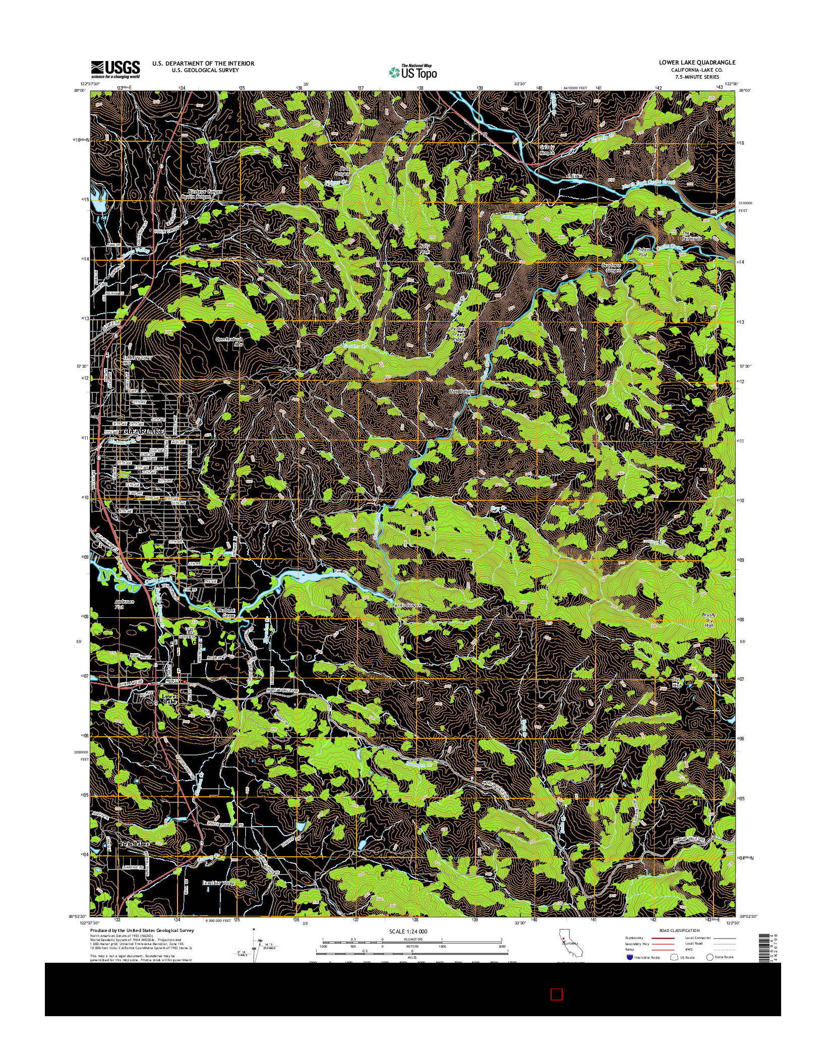 USGS US TOPO 7.5-MINUTE MAP FOR LOWER LAKE, CA 2015