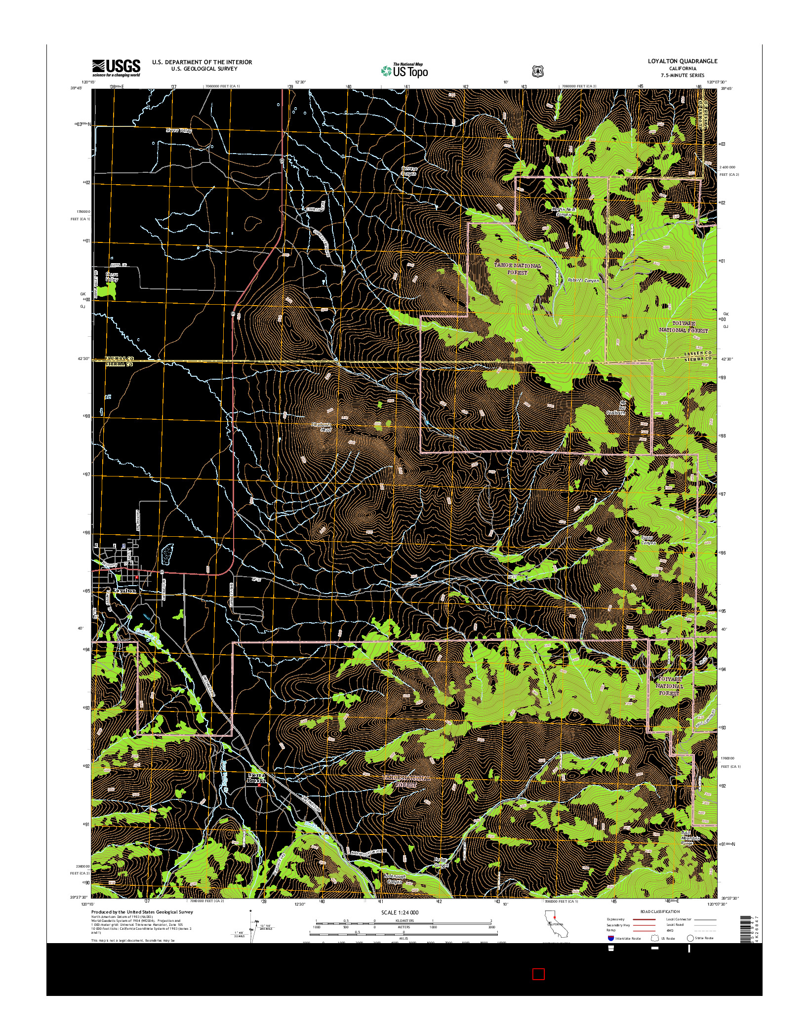 USGS US TOPO 7.5-MINUTE MAP FOR LOYALTON, CA 2015