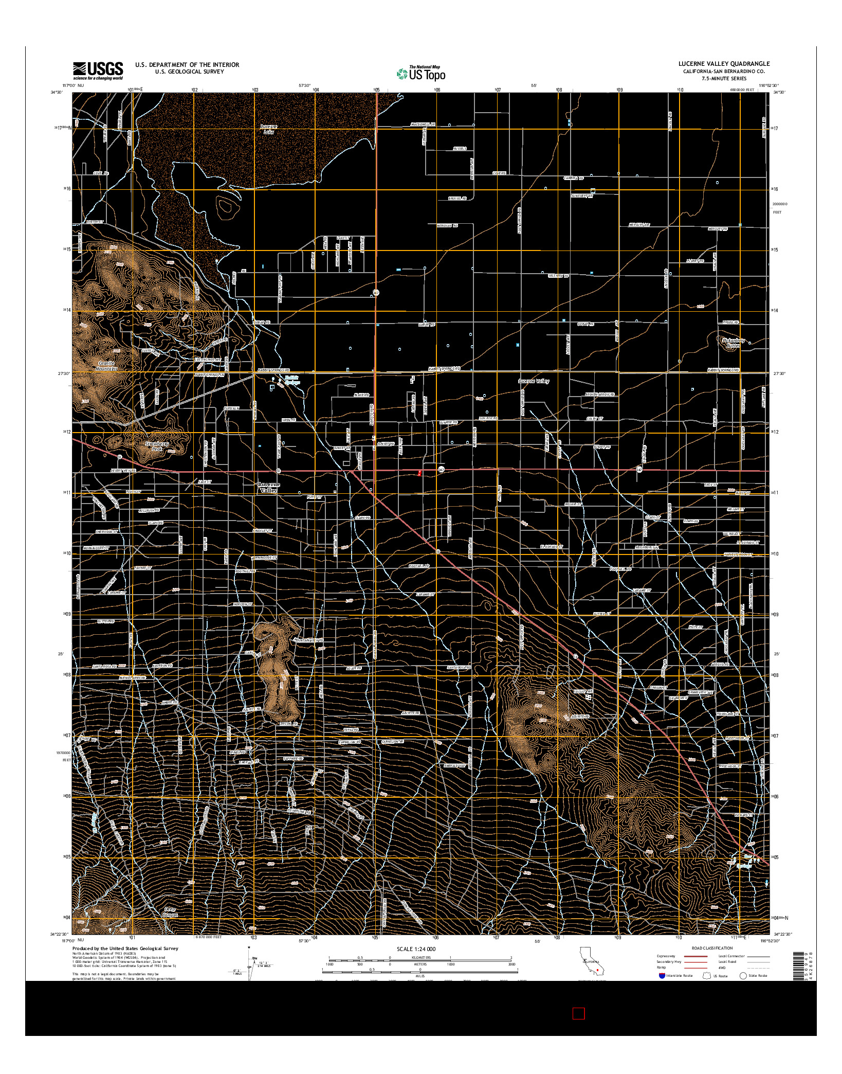 USGS US TOPO 7.5-MINUTE MAP FOR LUCERNE VALLEY, CA 2015
