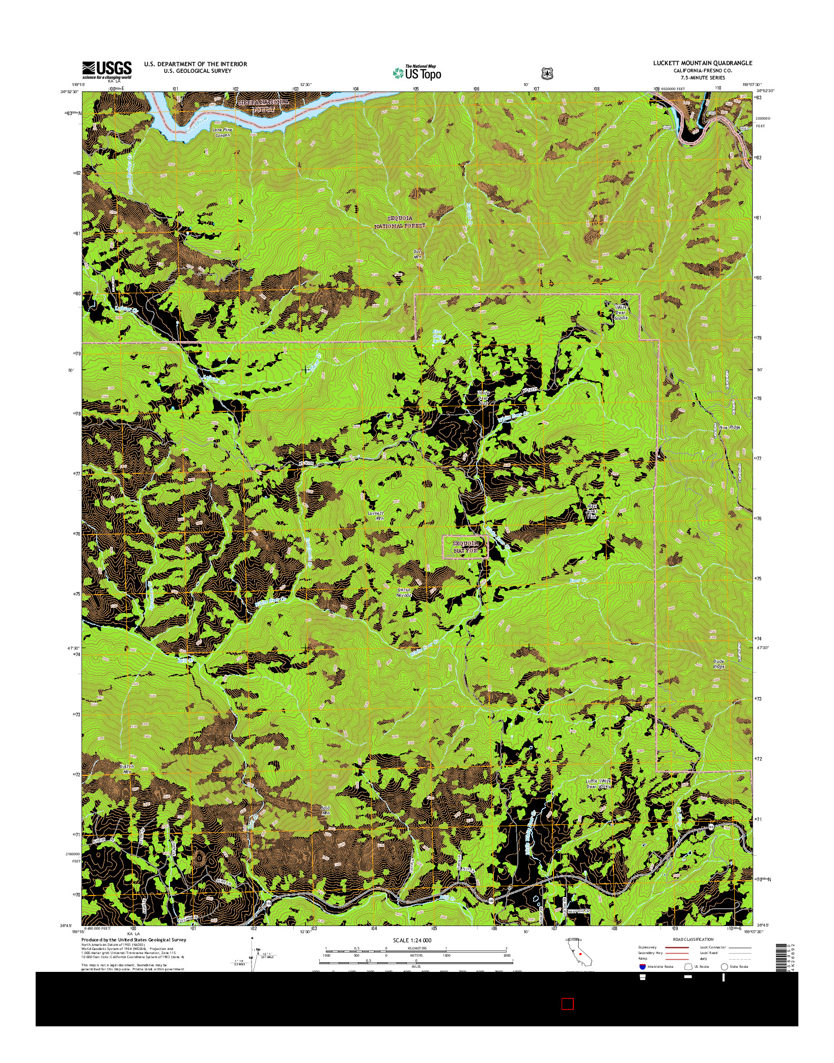 USGS US TOPO 7.5-MINUTE MAP FOR LUCKETT MOUNTAIN, CA 2015