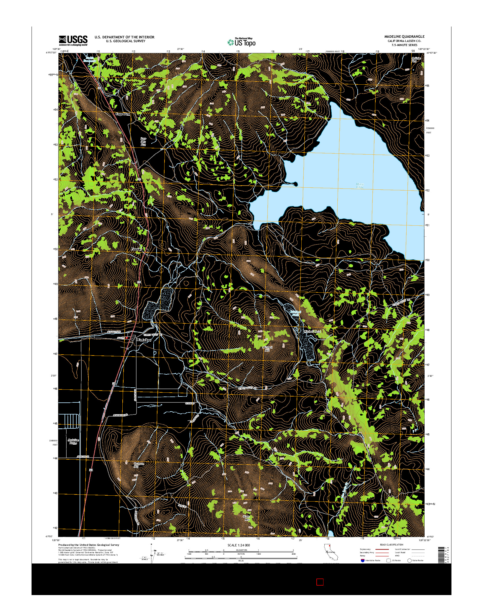 USGS US TOPO 7.5-MINUTE MAP FOR MADELINE, CA 2015