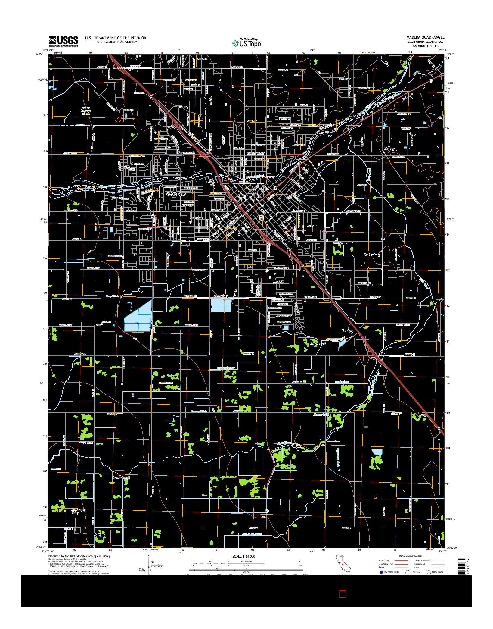 USGS US TOPO 7.5-MINUTE MAP FOR MADERA, CA 2015