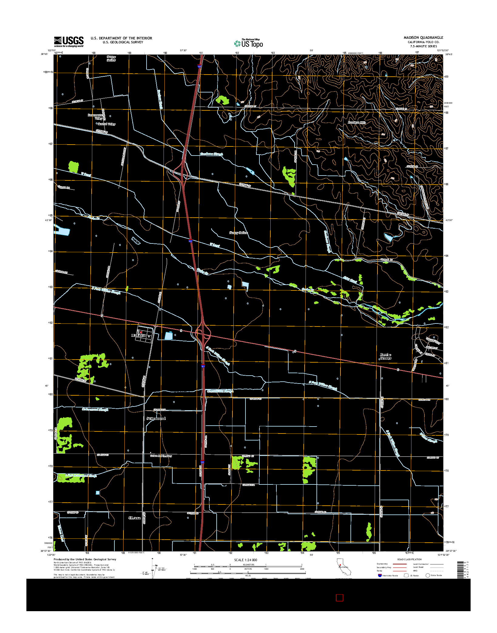 USGS US TOPO 7.5-MINUTE MAP FOR MADISON, CA 2015