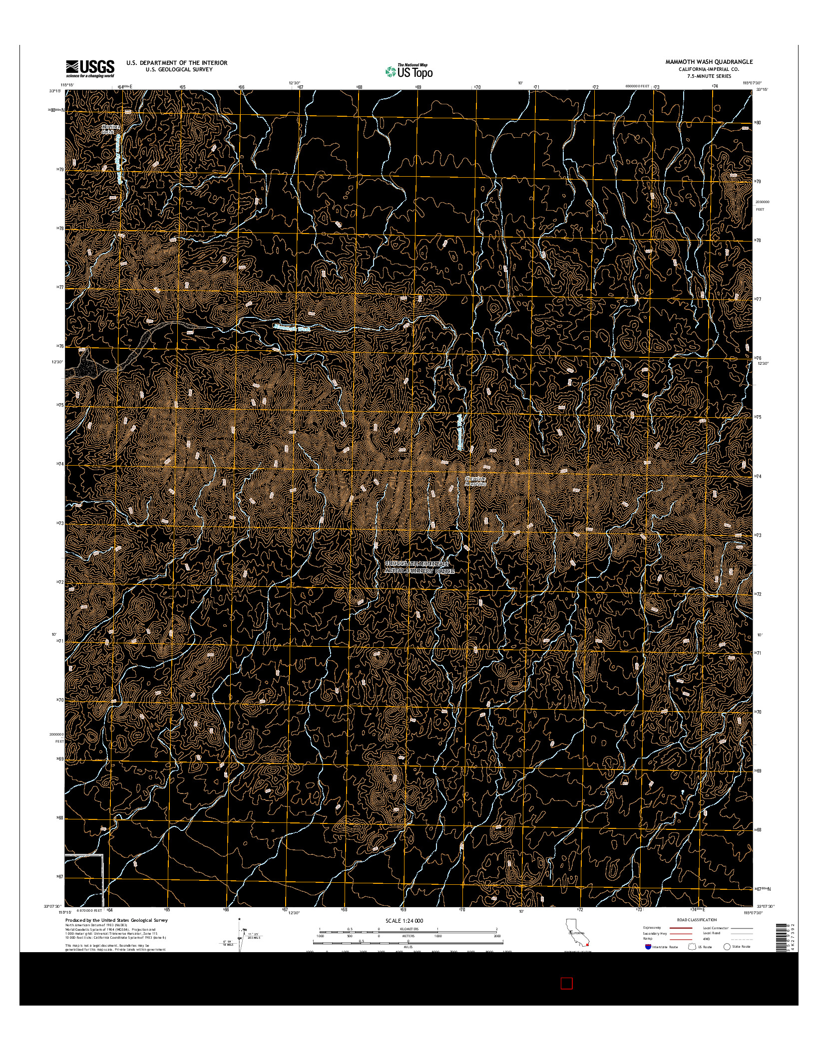 USGS US TOPO 7.5-MINUTE MAP FOR MAMMOTH WASH, CA 2015