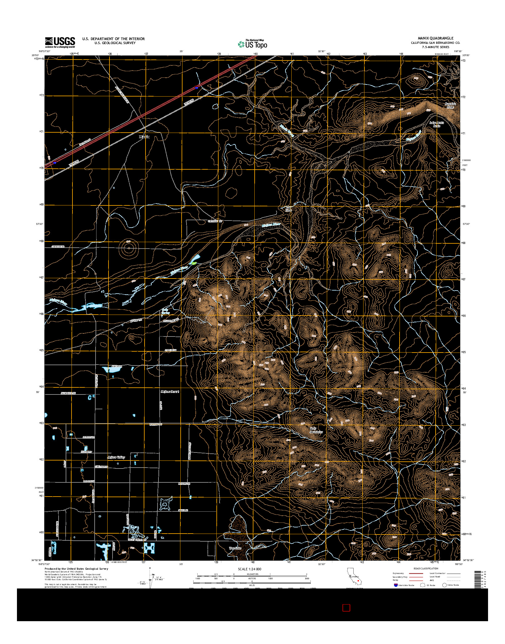 USGS US TOPO 7.5-MINUTE MAP FOR MANIX, CA 2015