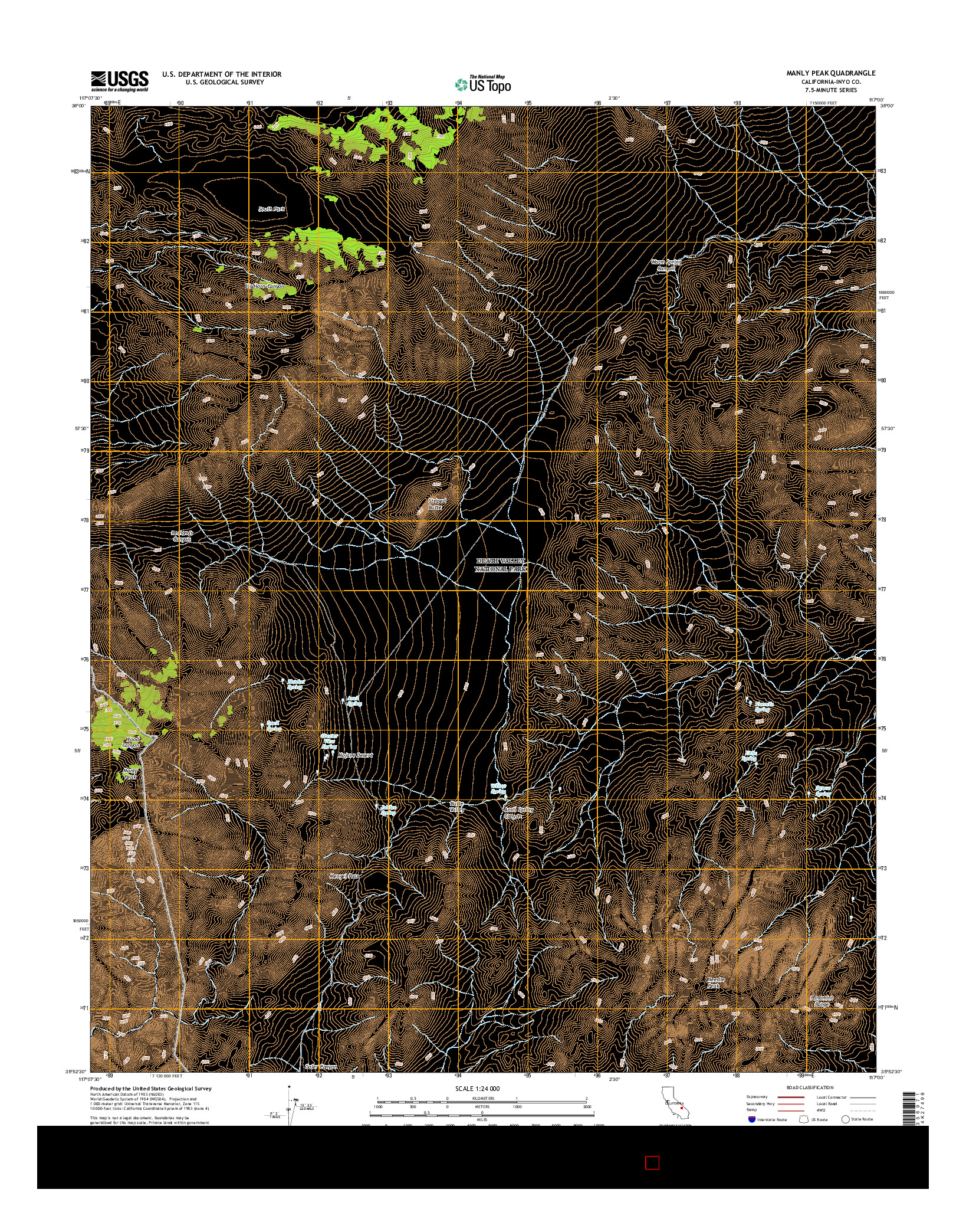 USGS US TOPO 7.5-MINUTE MAP FOR MANLY PEAK, CA 2015