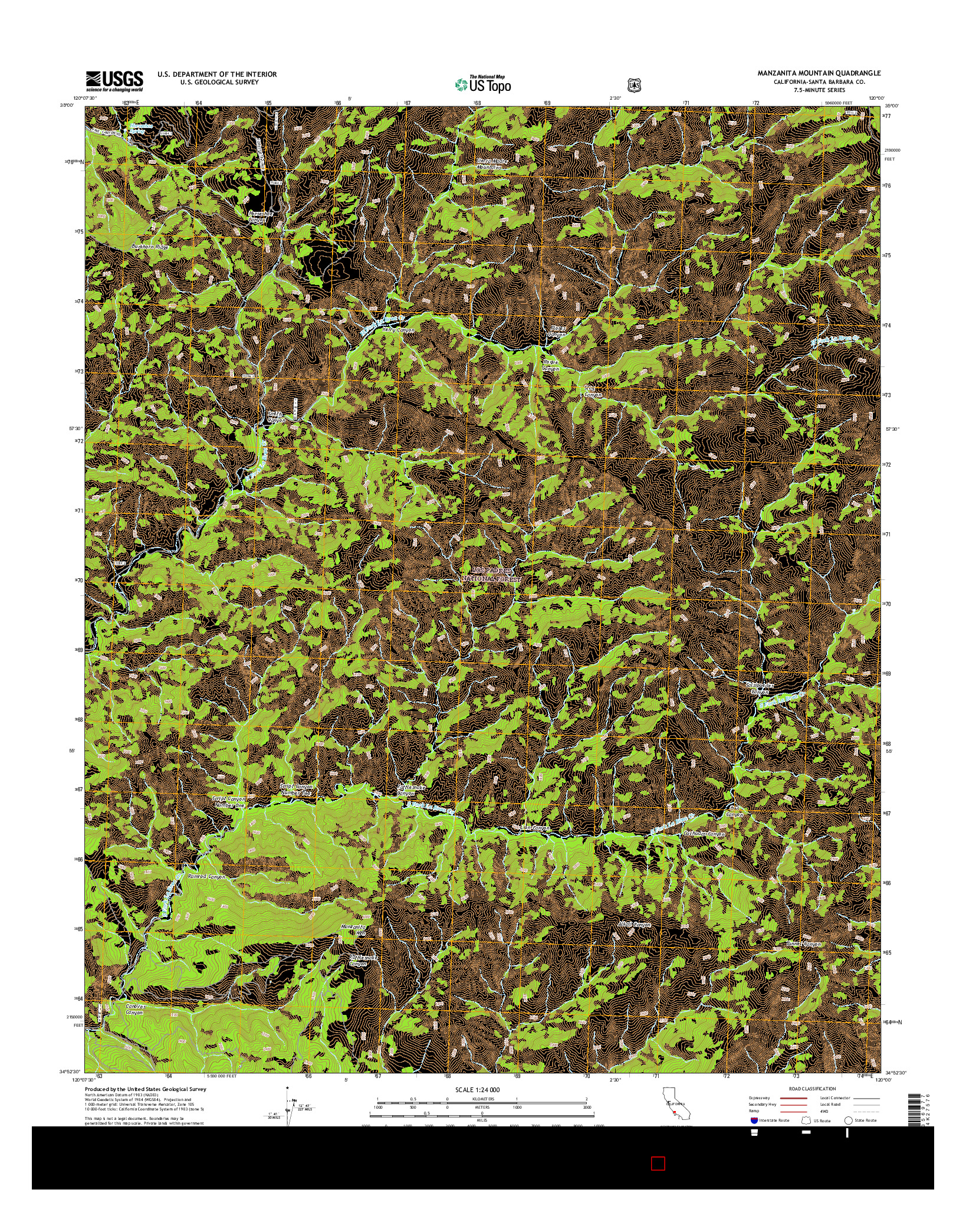 USGS US TOPO 7.5-MINUTE MAP FOR MANZANITA MOUNTAIN, CA 2015