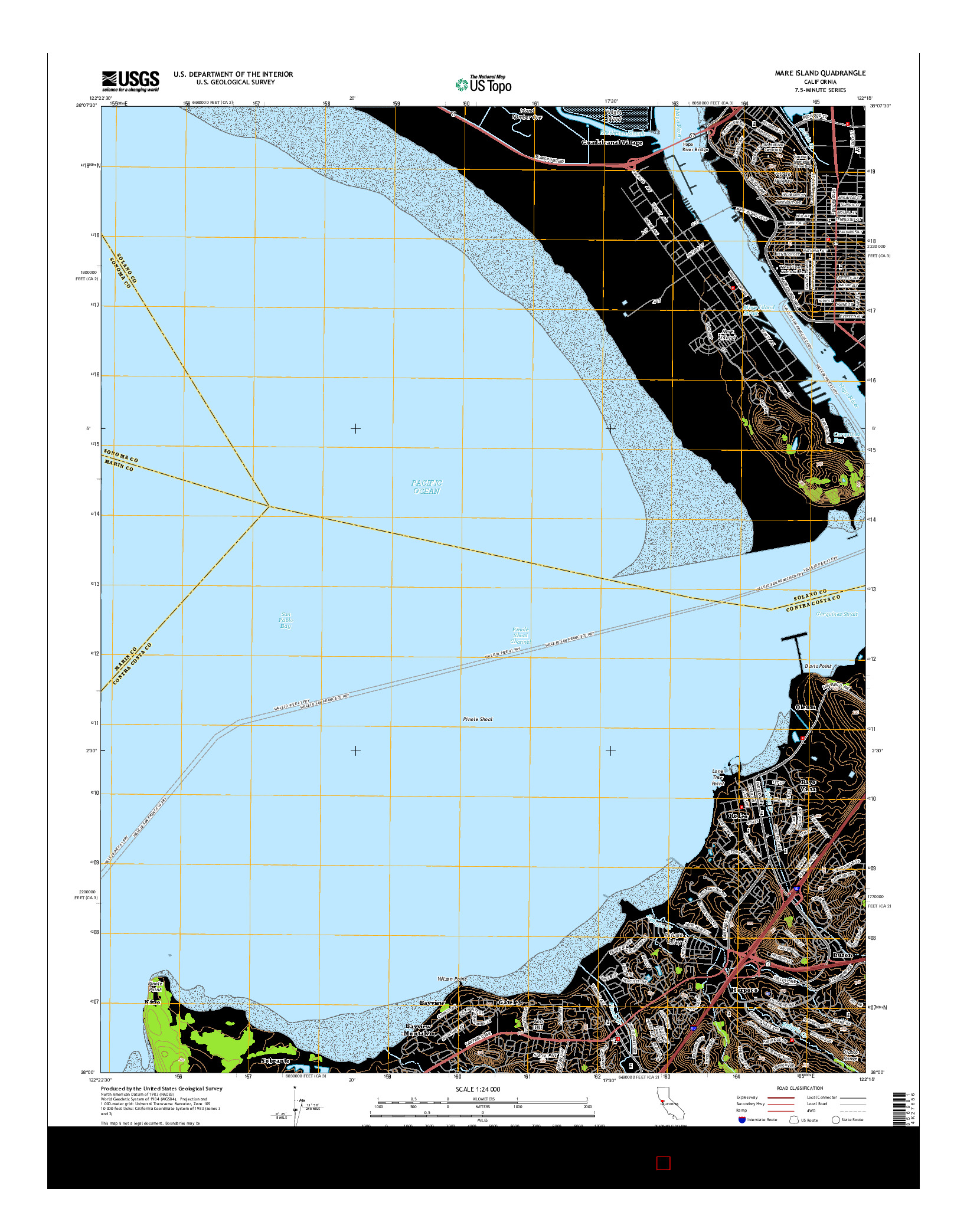 USGS US TOPO 7.5-MINUTE MAP FOR MARE ISLAND, CA 2015