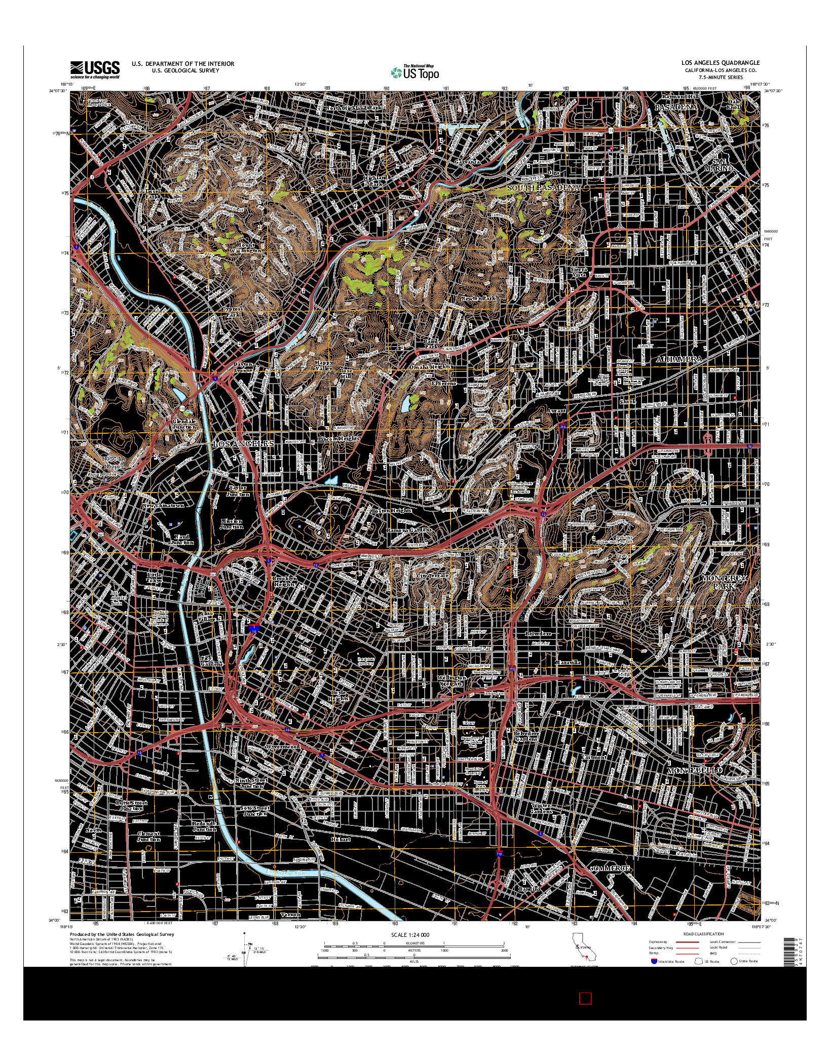 USGS US TOPO 7.5-MINUTE MAP FOR LOS ANGELES, CA 2015