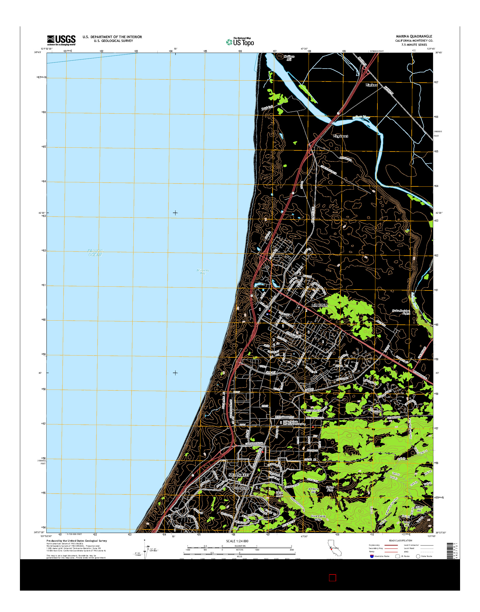 USGS US TOPO 7.5-MINUTE MAP FOR MARINA, CA 2015