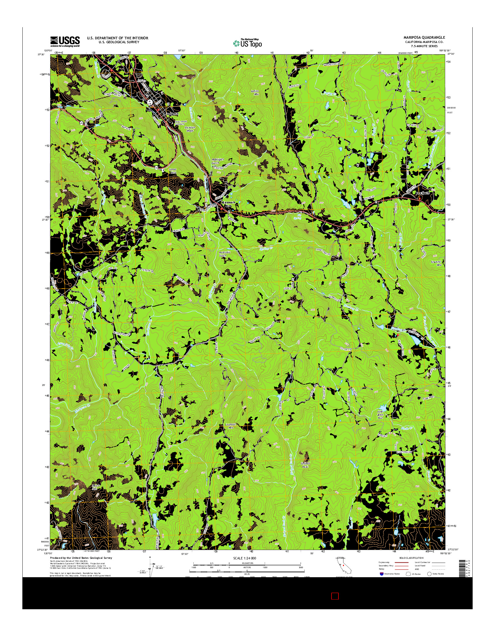 USGS US TOPO 7.5-MINUTE MAP FOR MARIPOSA, CA 2015