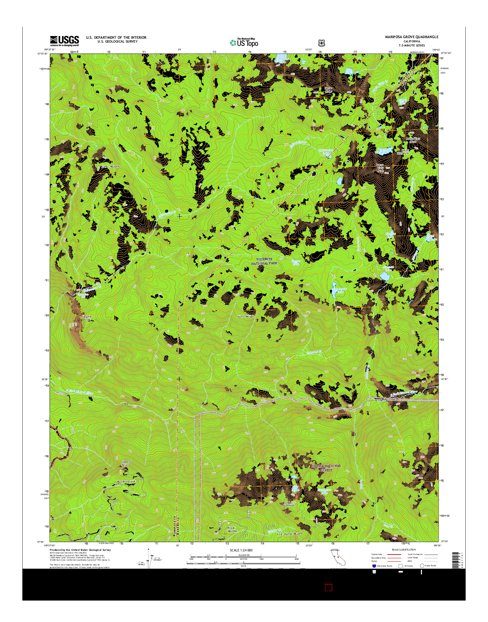 USGS US TOPO 7.5-MINUTE MAP FOR MARIPOSA GROVE, CA 2015