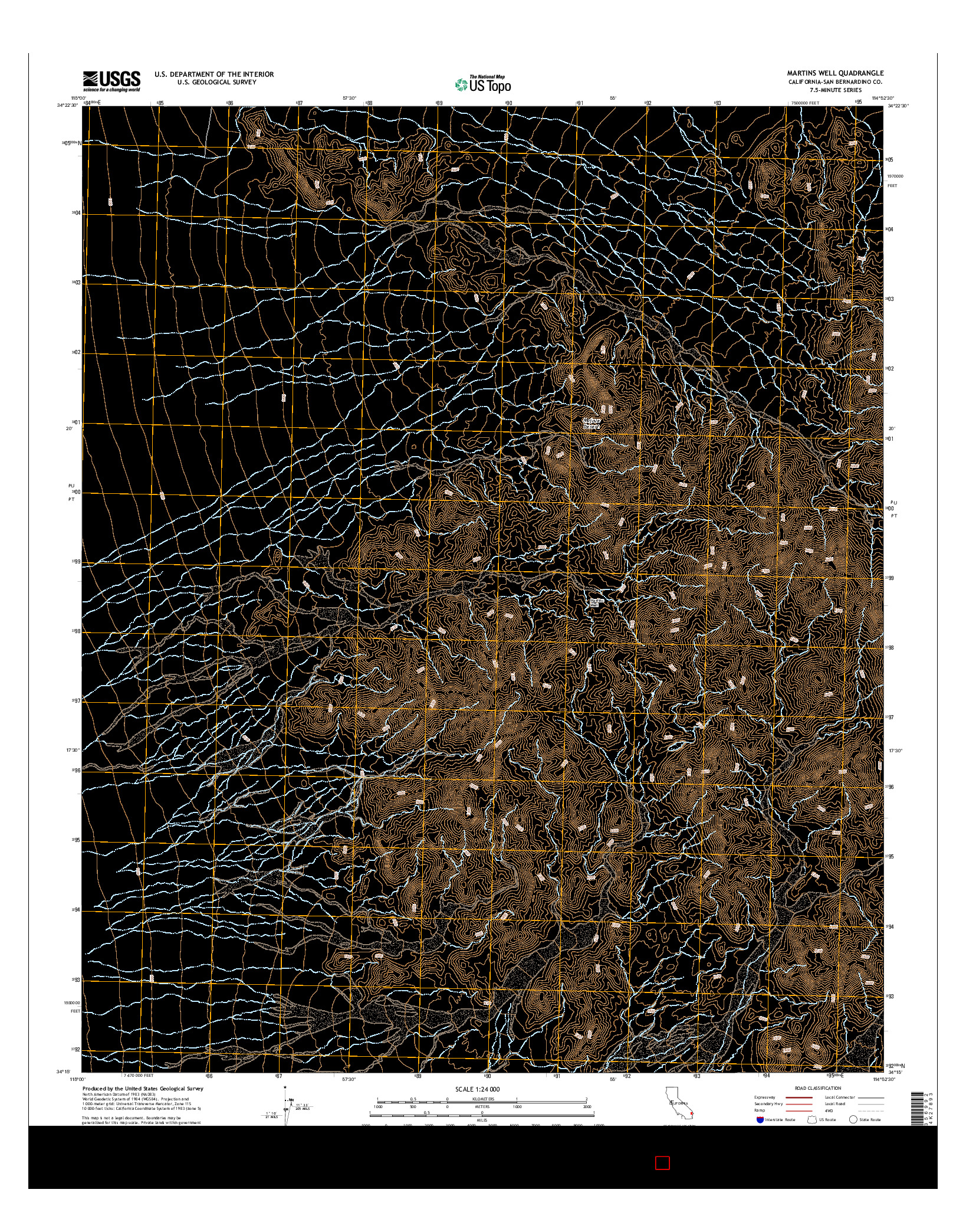 USGS US TOPO 7.5-MINUTE MAP FOR MARTINS WELL, CA 2015