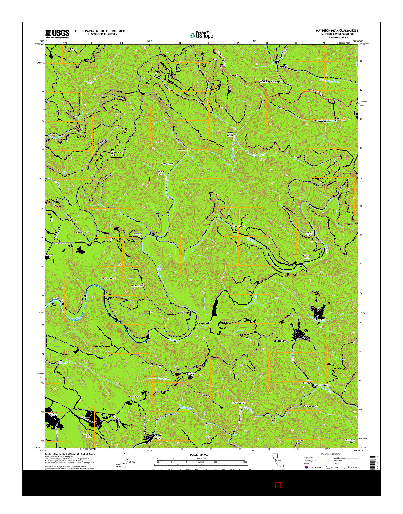 USGS US TOPO 7.5-MINUTE MAP FOR MATHISON PEAK, CA 2015