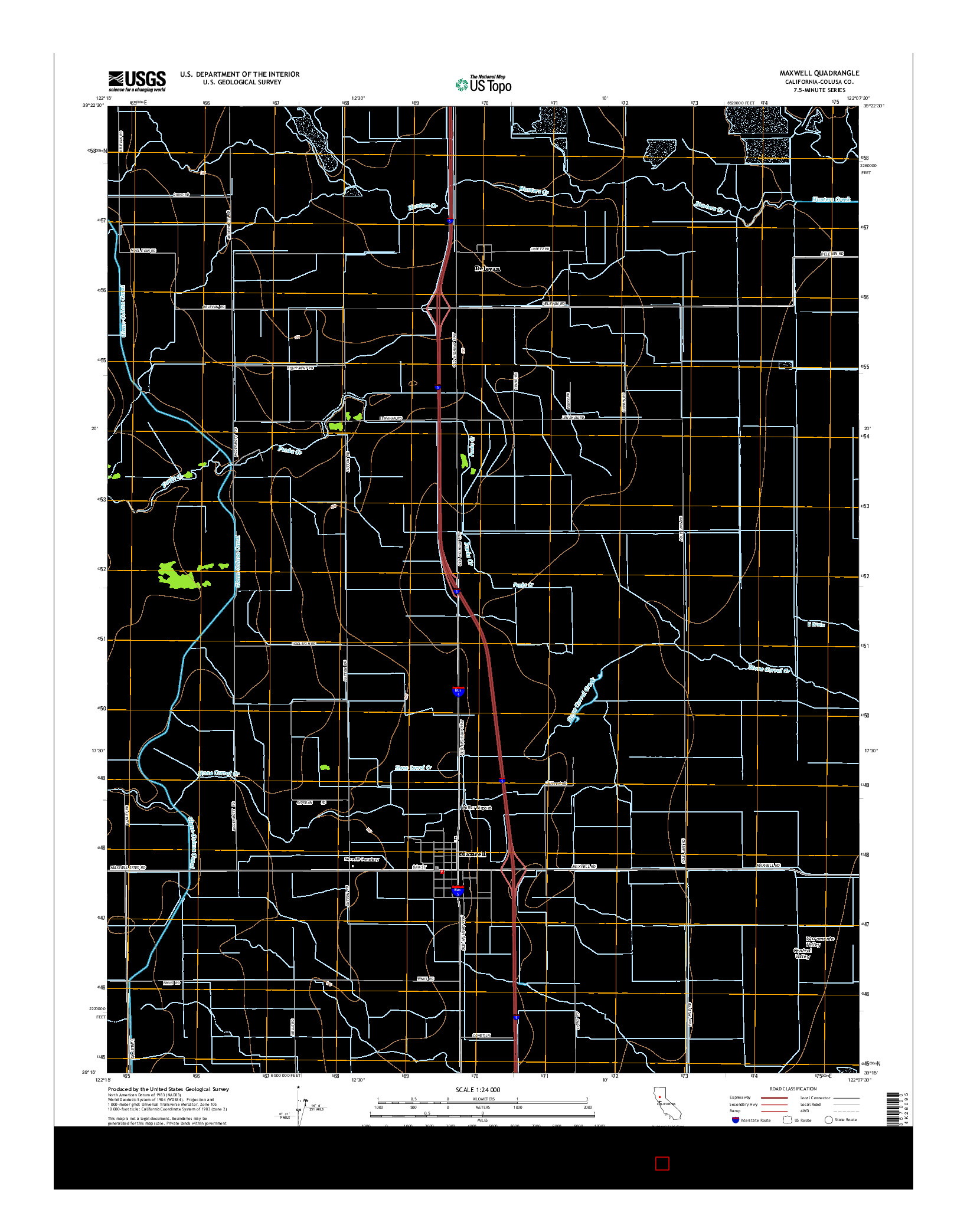 USGS US TOPO 7.5-MINUTE MAP FOR MAXWELL, CA 2015