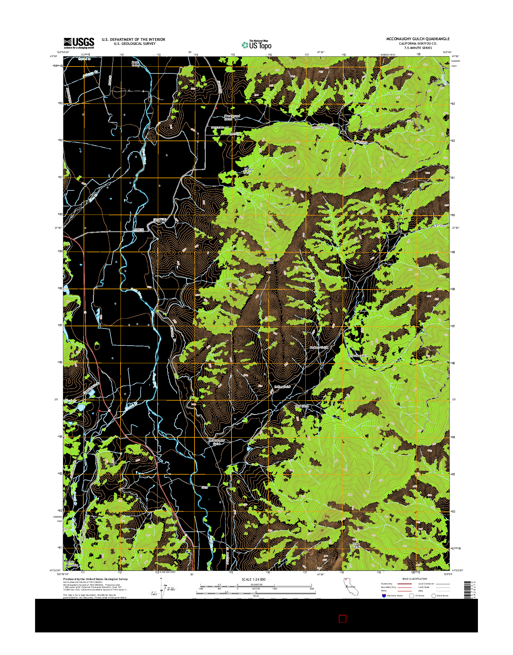 USGS US TOPO 7.5-MINUTE MAP FOR MCCONAUGHY GULCH, CA 2015