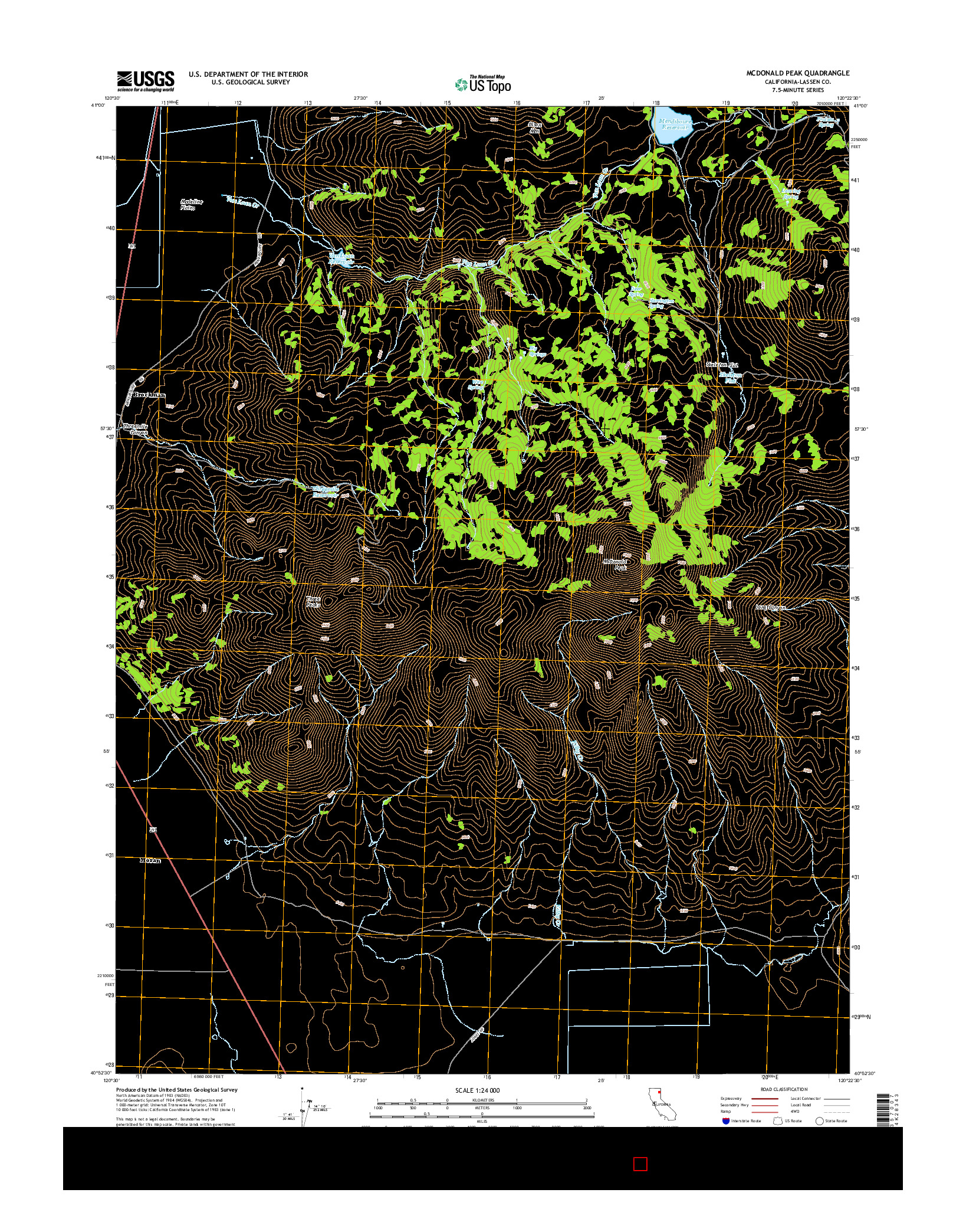USGS US TOPO 7.5-MINUTE MAP FOR MCDONALD PEAK, CA 2015