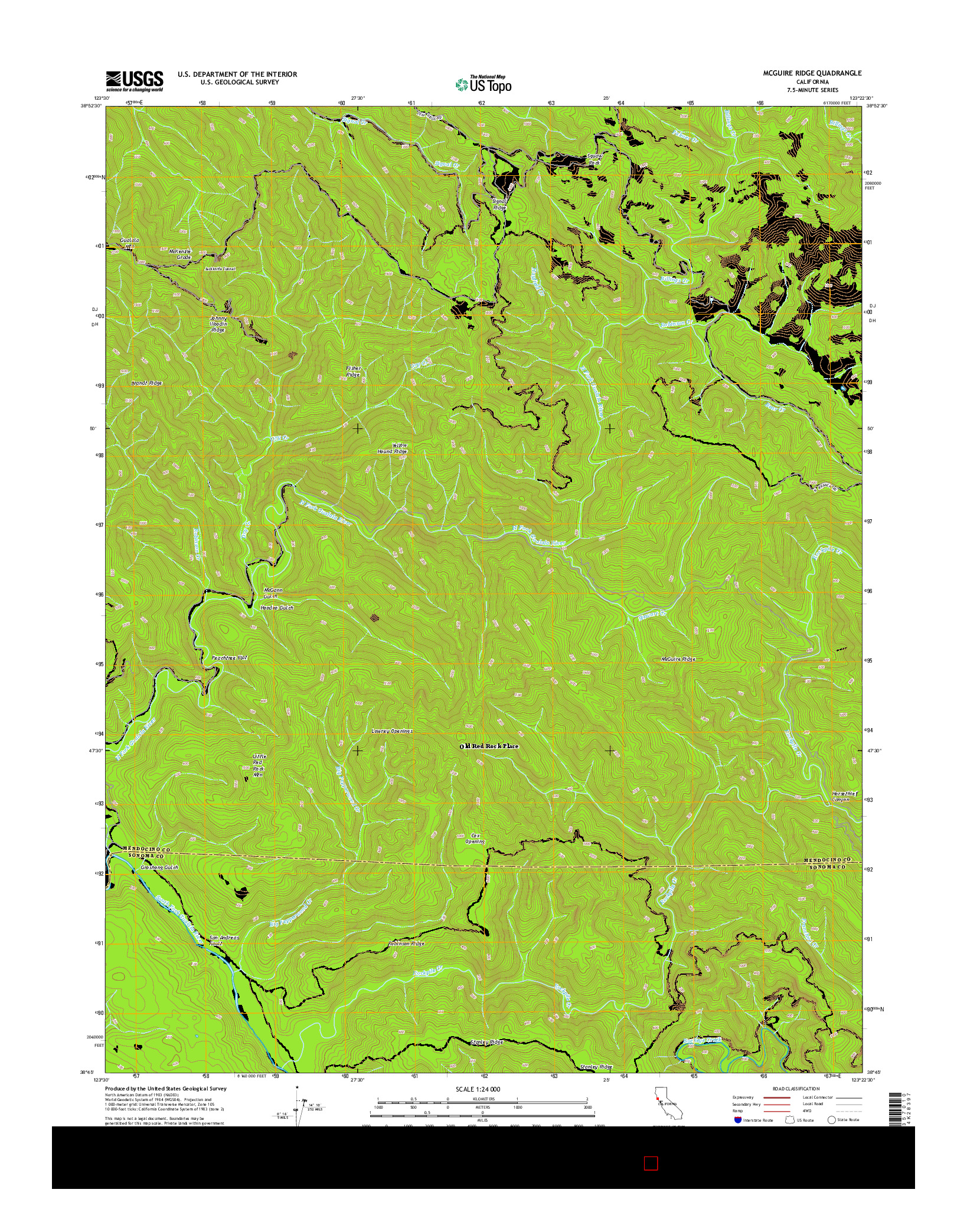 USGS US TOPO 7.5-MINUTE MAP FOR MCGUIRE RIDGE, CA 2015