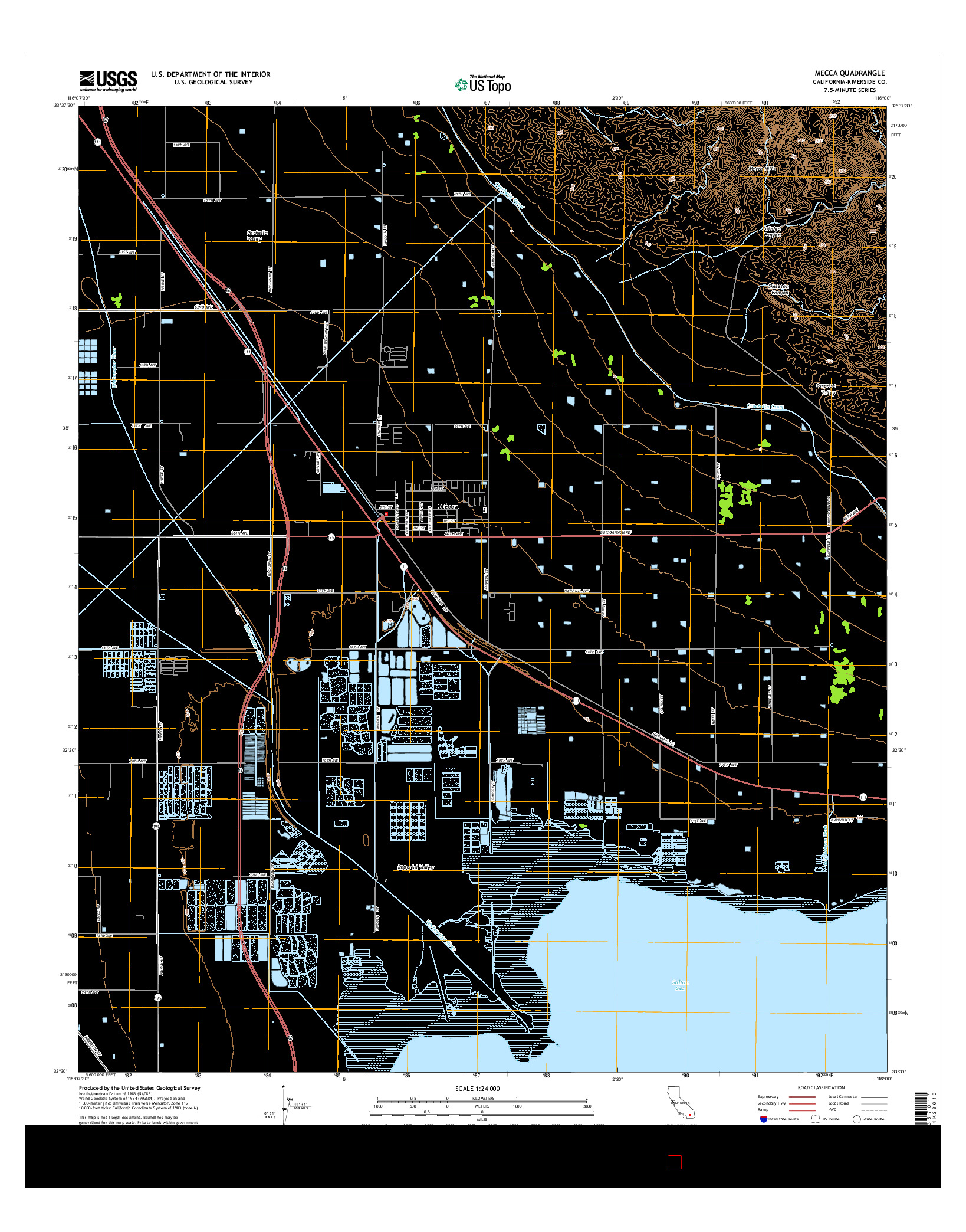 USGS US TOPO 7.5-MINUTE MAP FOR MECCA, CA 2015