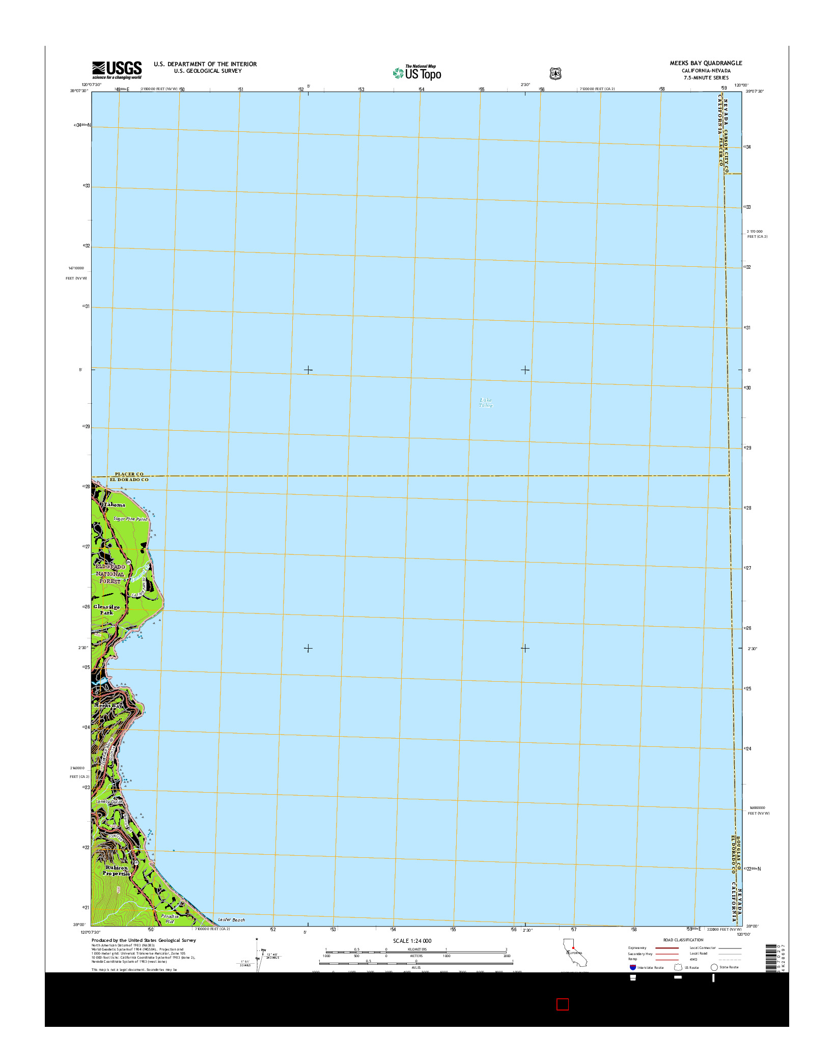 USGS US TOPO 7.5-MINUTE MAP FOR MEEKS BAY, CA-NV 2015